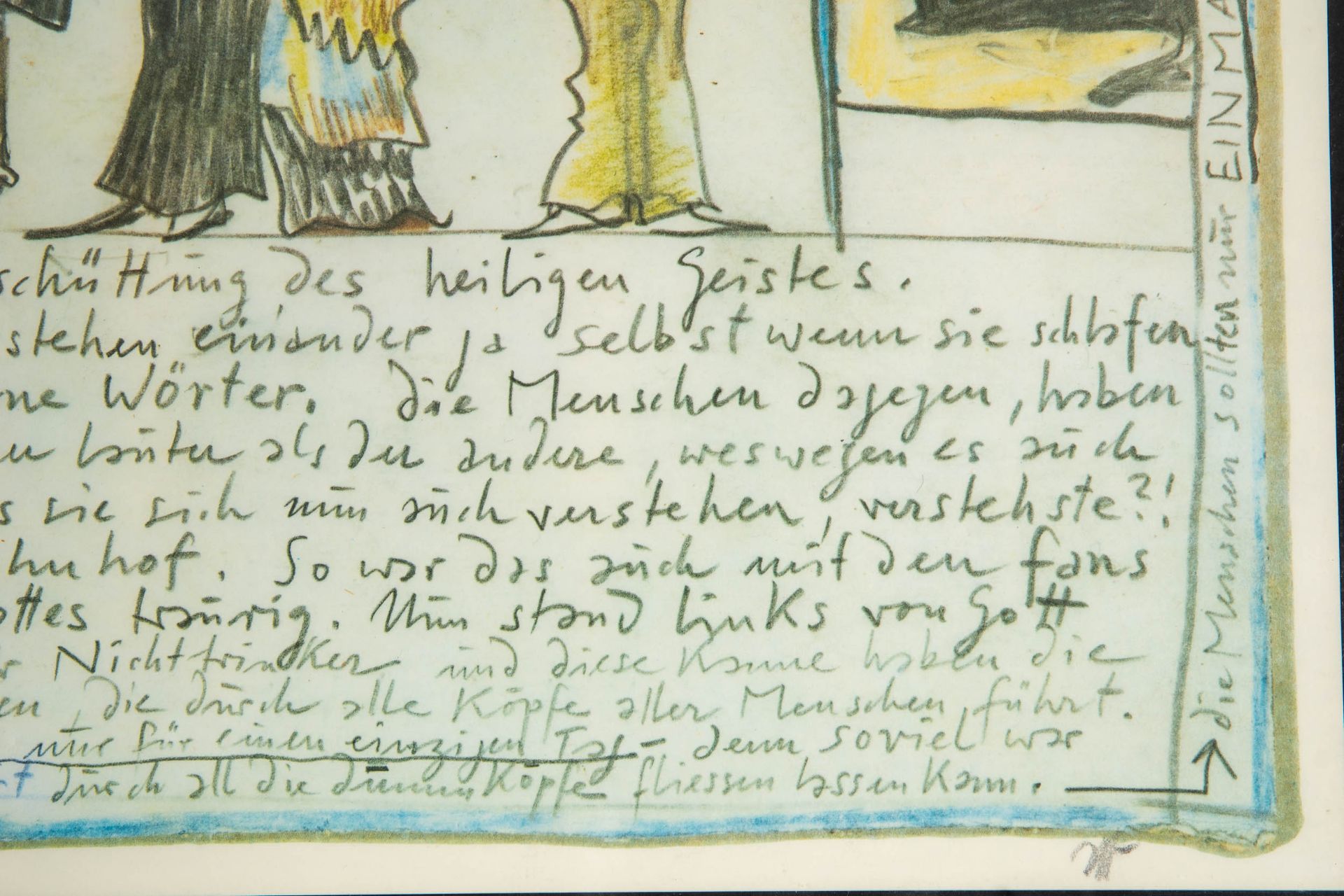 "Für Alexander Schlüter: Pfingsten". Handsignierter (mit Bleistift) Farboffsetdruck des Horst Janss - Bild 8 aus 9