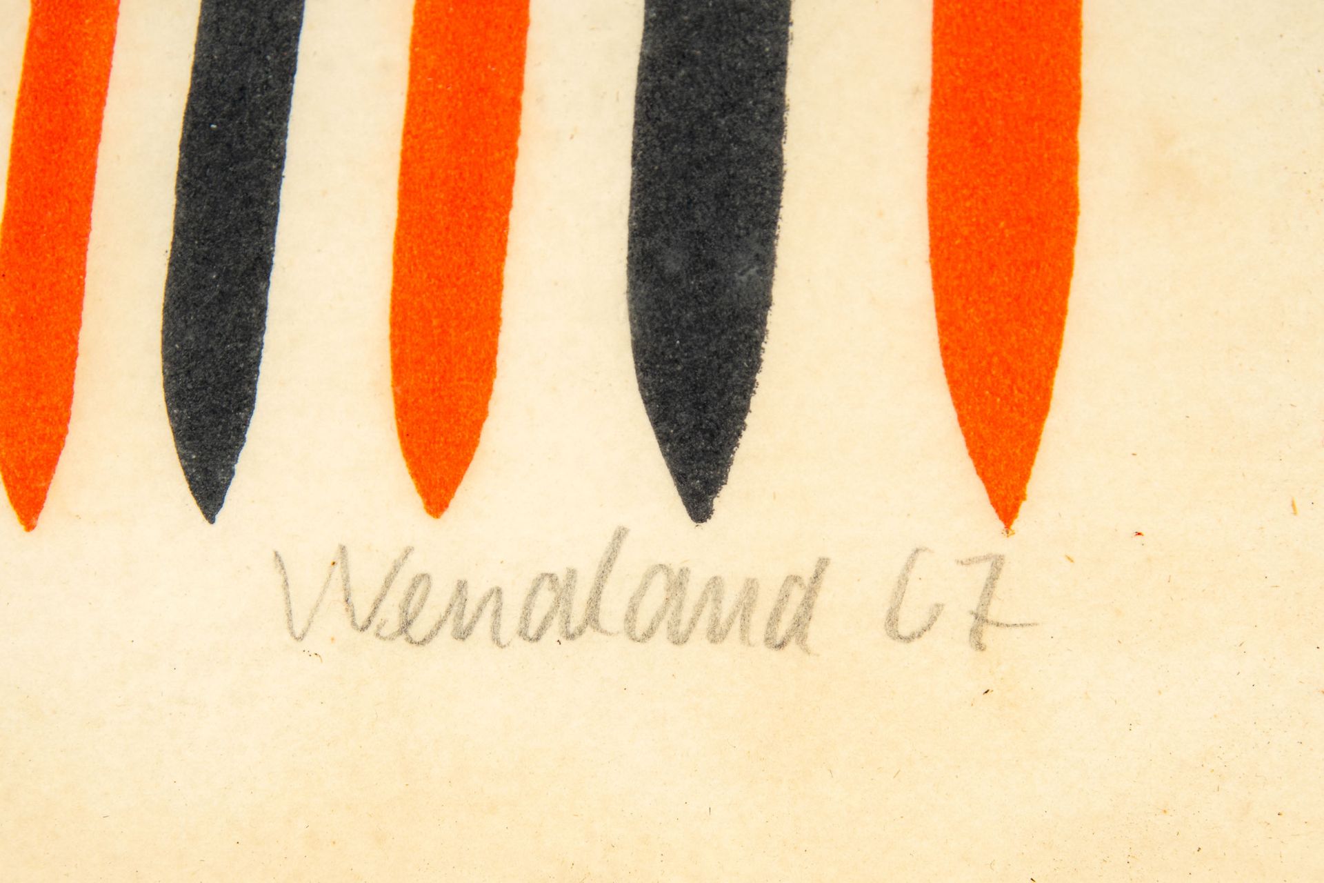 "Visuelle Komposition" des Gerhard Wendland aus 1967, hinter Glas gerahmte in Graphit signierte , 1 - Image 6 of 8