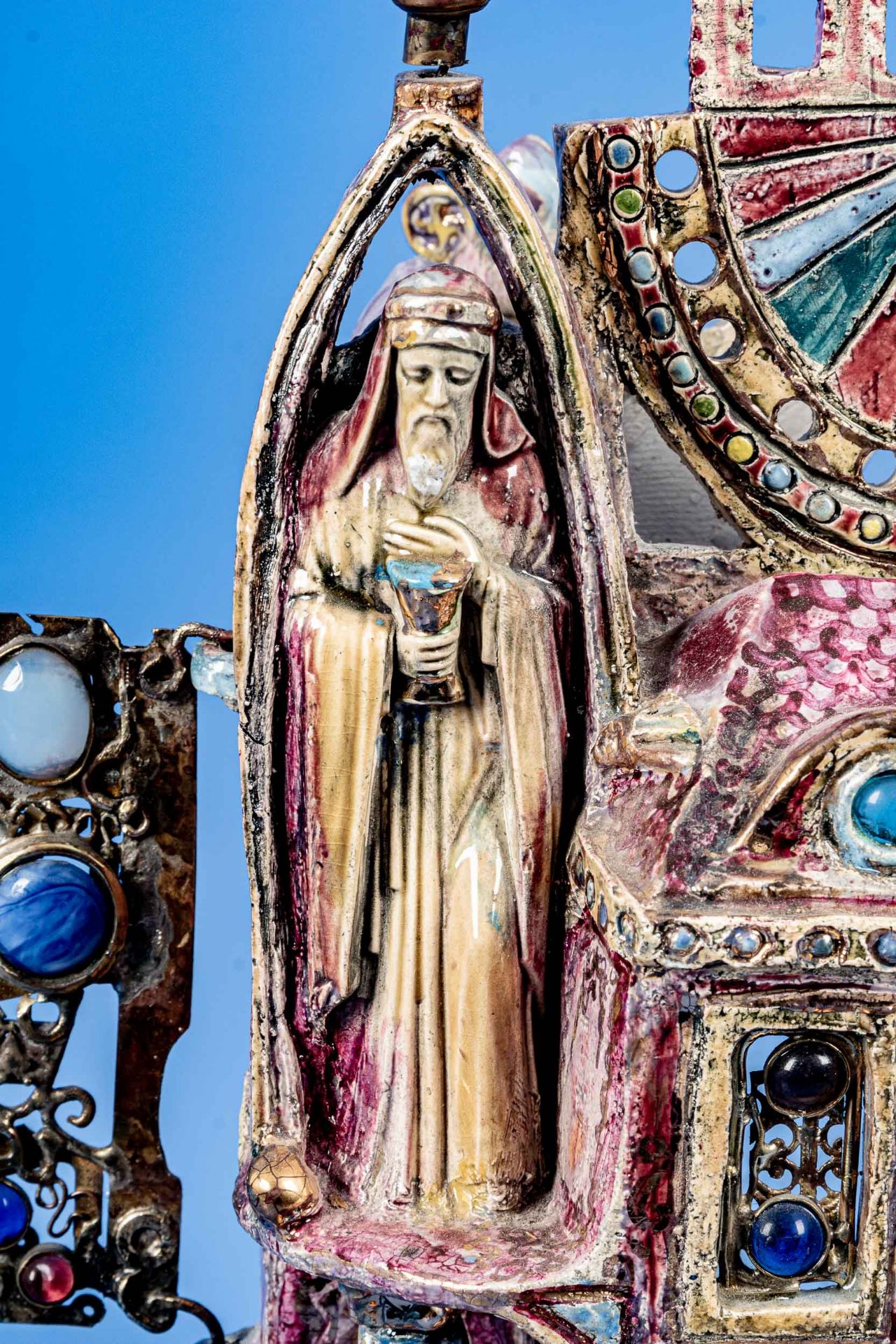 "Kathedrale" - skurrile Lichtskulptur, Keramik, mit versch. Materialien kunstvoll gestaltetes, hohl - Image 4 of 15