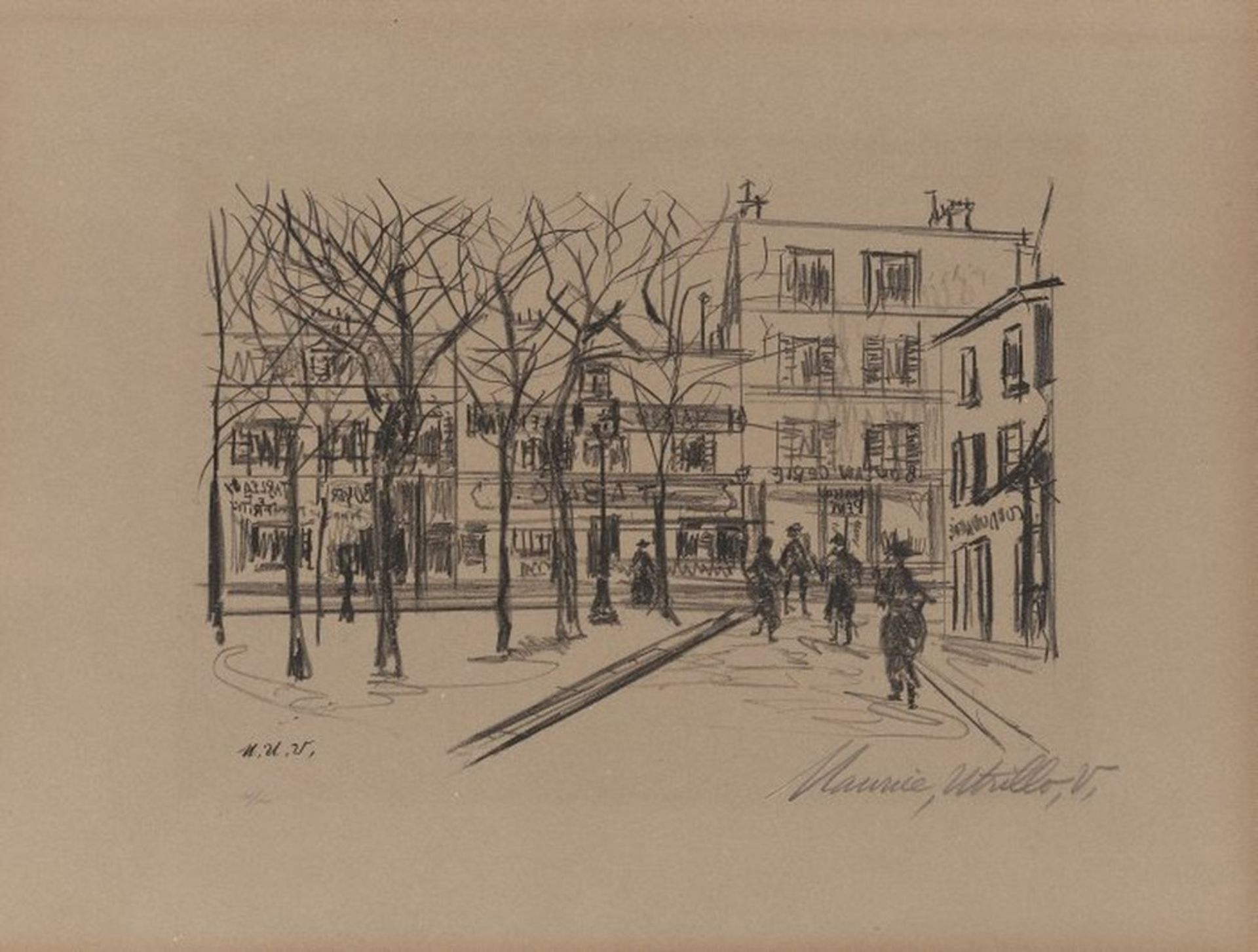 La Place du Tertre, Montmartre. 1919