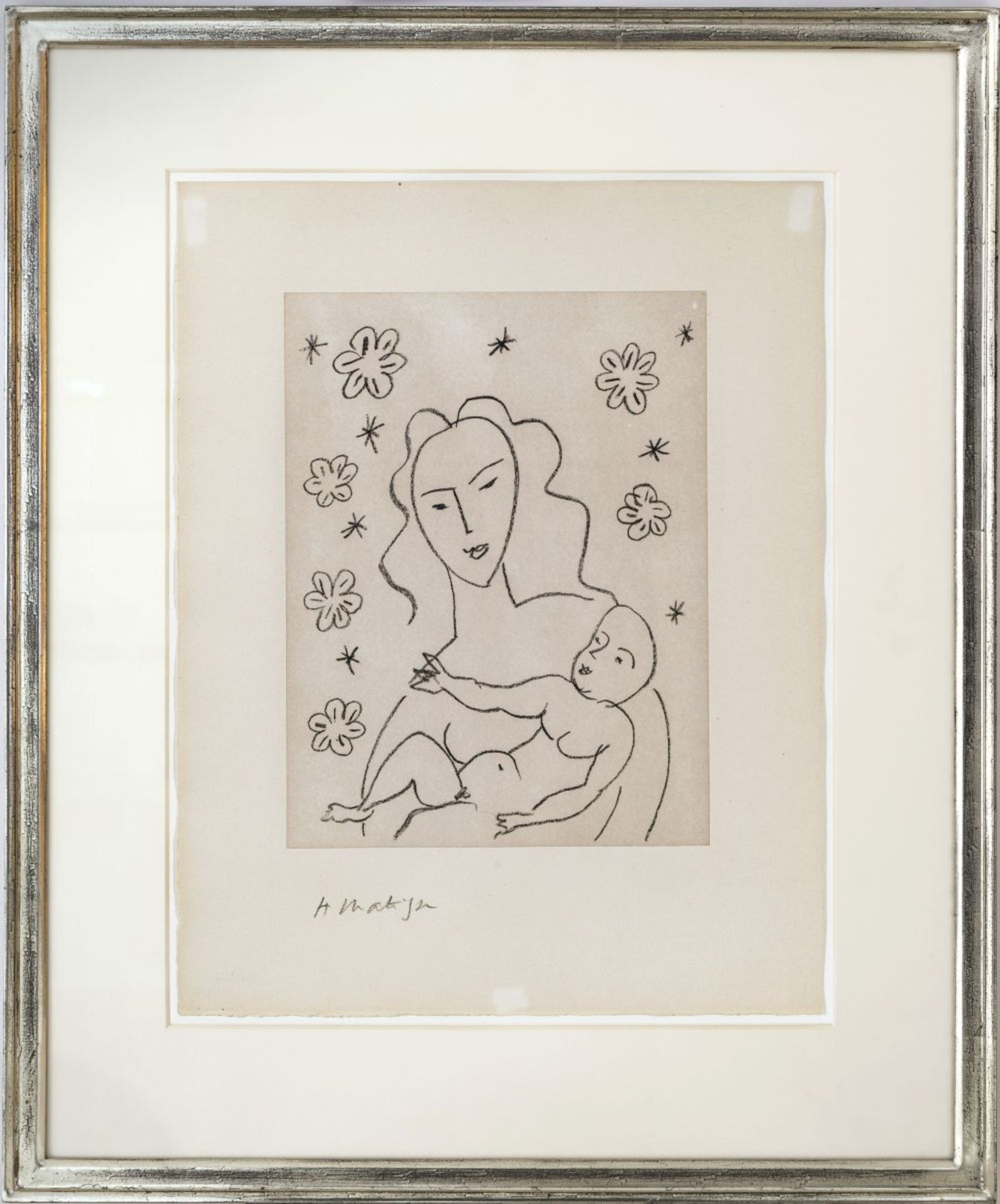 Vierge et Enfant sur Fond de Fleurs et d'Etoiles. 1950/51 - Image 2 of 2