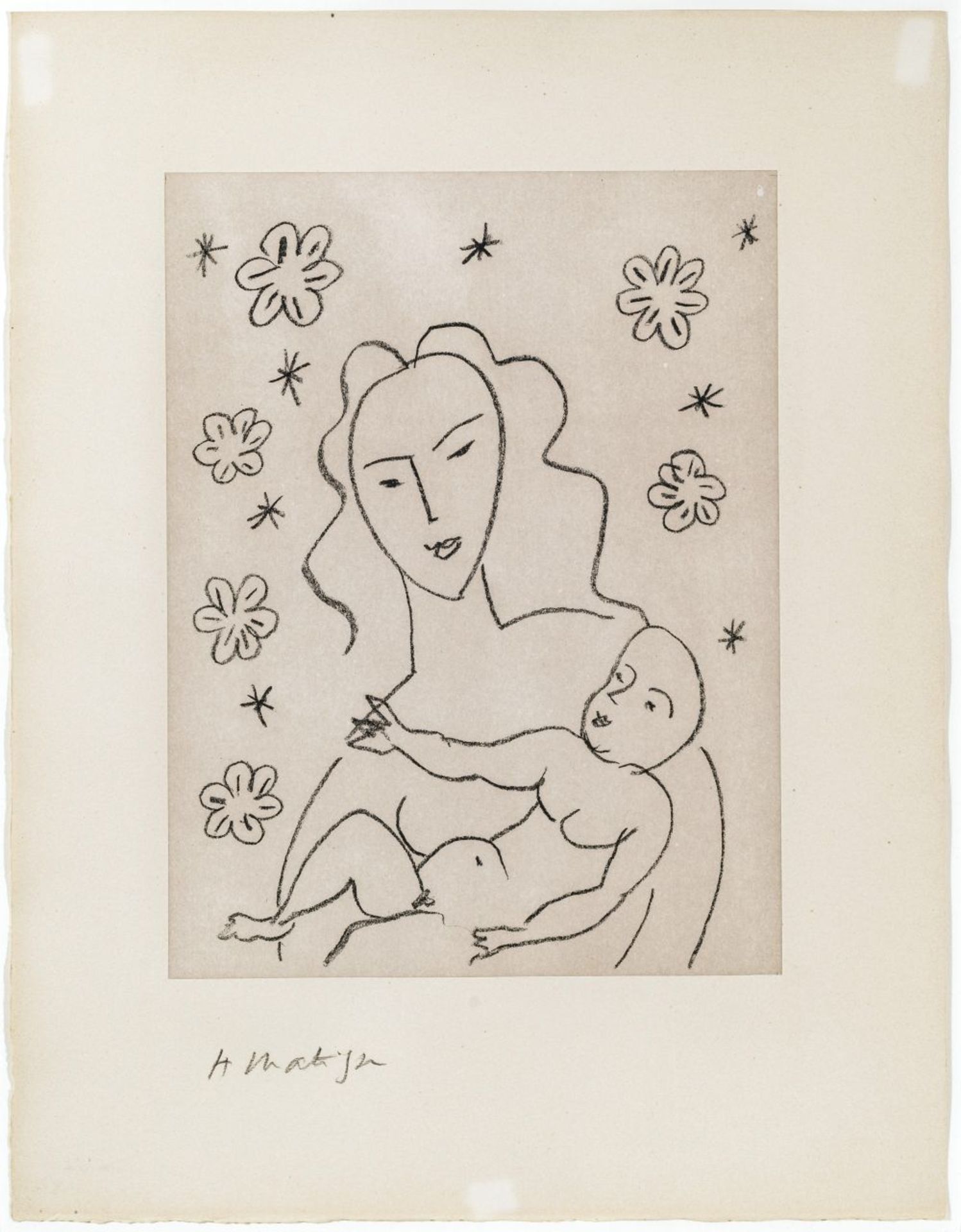 Vierge et Enfant sur Fond de Fleurs et d'Etoiles. 1950/51