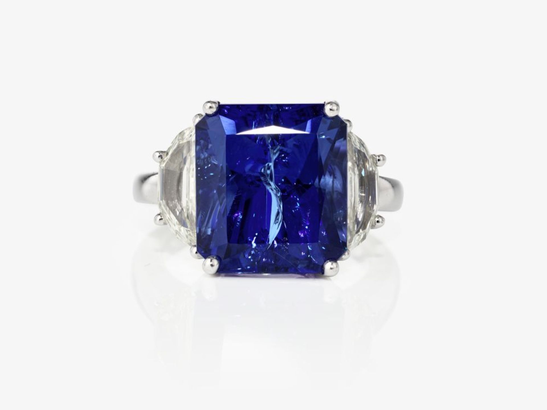 Alliancering besetzt mit einem Vivid Blue Tansanit mit Diamanten - Image 2 of 3