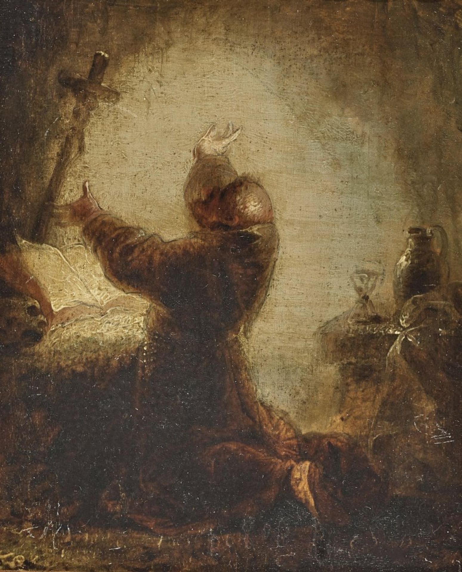 Johannes d. Täufer - Eremit in Anbetung des Kreuzes - Image 2 of 2