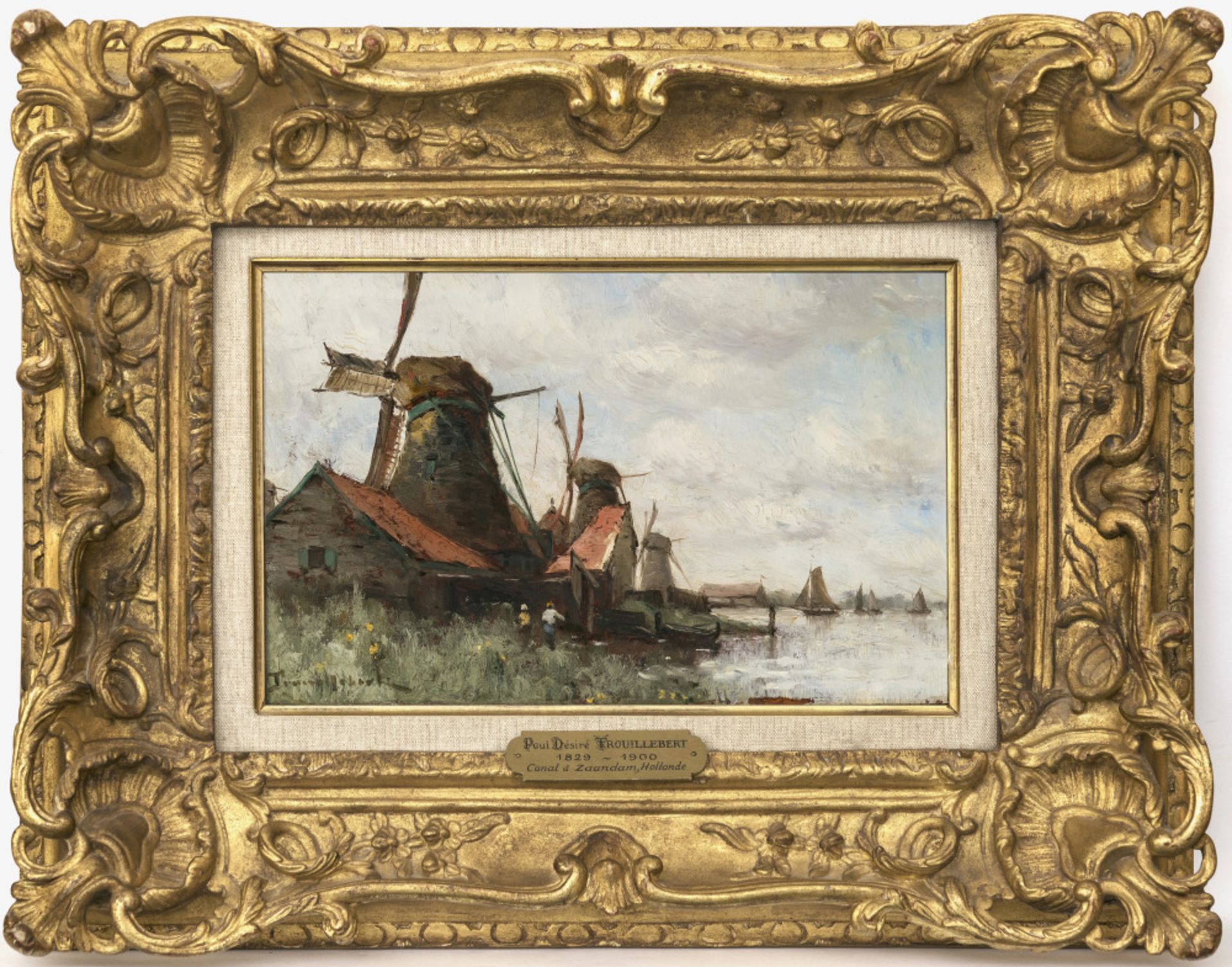 Paul Désiré Trouillebert - Holländische Landschaft mit Mühle  - Bild 2 aus 2