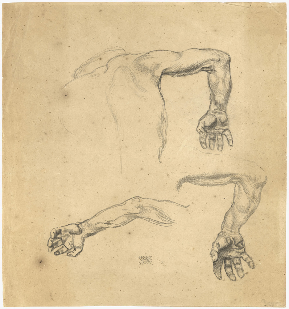 Franz von Stuck - Arm studies (study on the ''Crucifixion'') 