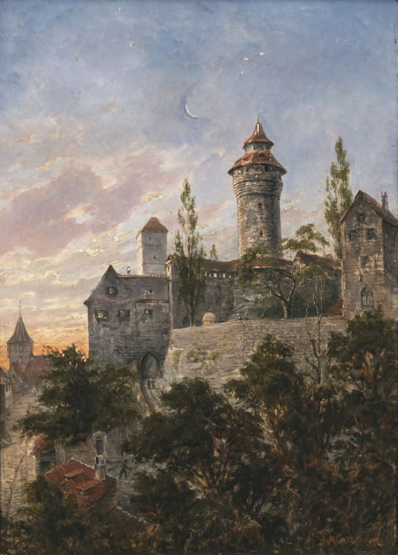 Albin Mattenheimer - Abendstimmung über der Nürnberger Kaiserburg 