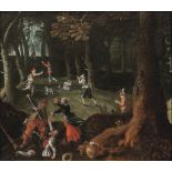 Flämisch (Umkreis Sebastiaan Vrancx, 1573 Antwerpen - 1647 ebenda) - Überfall im Wald