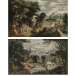 Gillis van Coninxloo, Nachfolge - Die Auffindung des Mosesknaben - Landschaft mit dem Urteil des Par