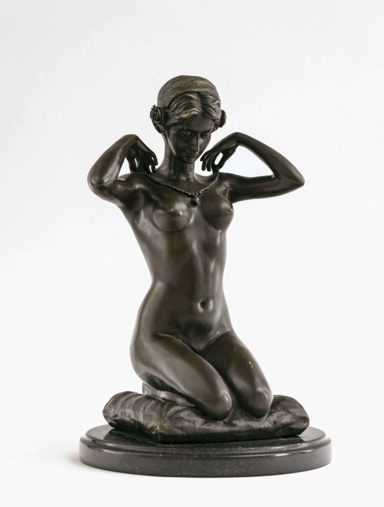 Kneeling female nude - Later cast after Paul Ponsard (1882 Le Raincy - 1915 Boureuilles)