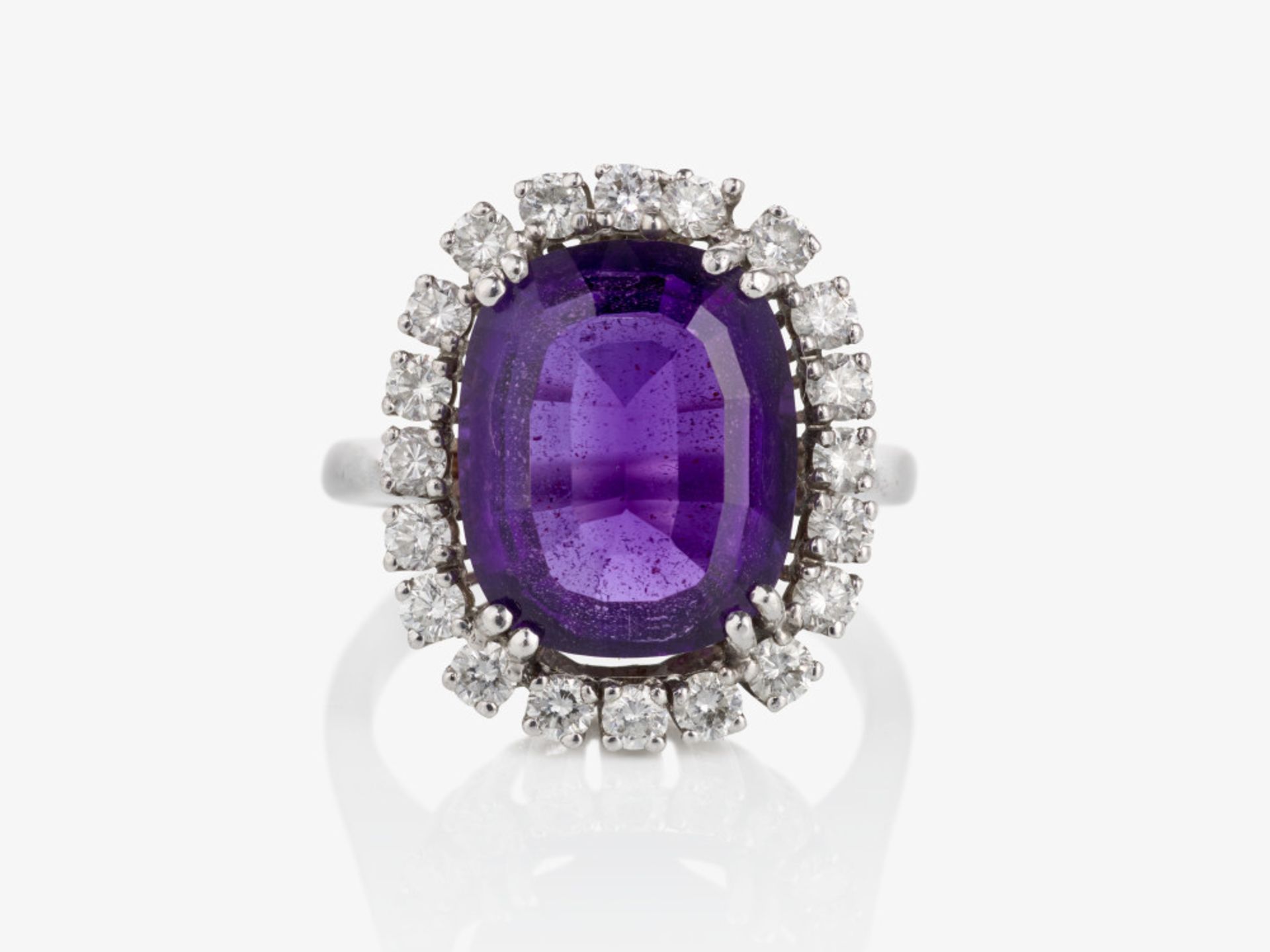 Ring mit Amethyst und Brillanten - Deutschland, 1960er Jahre  - Bild 2 aus 2