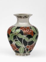 Art-Deko-Vase - Friedrich Wilhelm Spahr, Schwäbisch-Gmünd Silberoverlay (galvanische Versilberung) a
