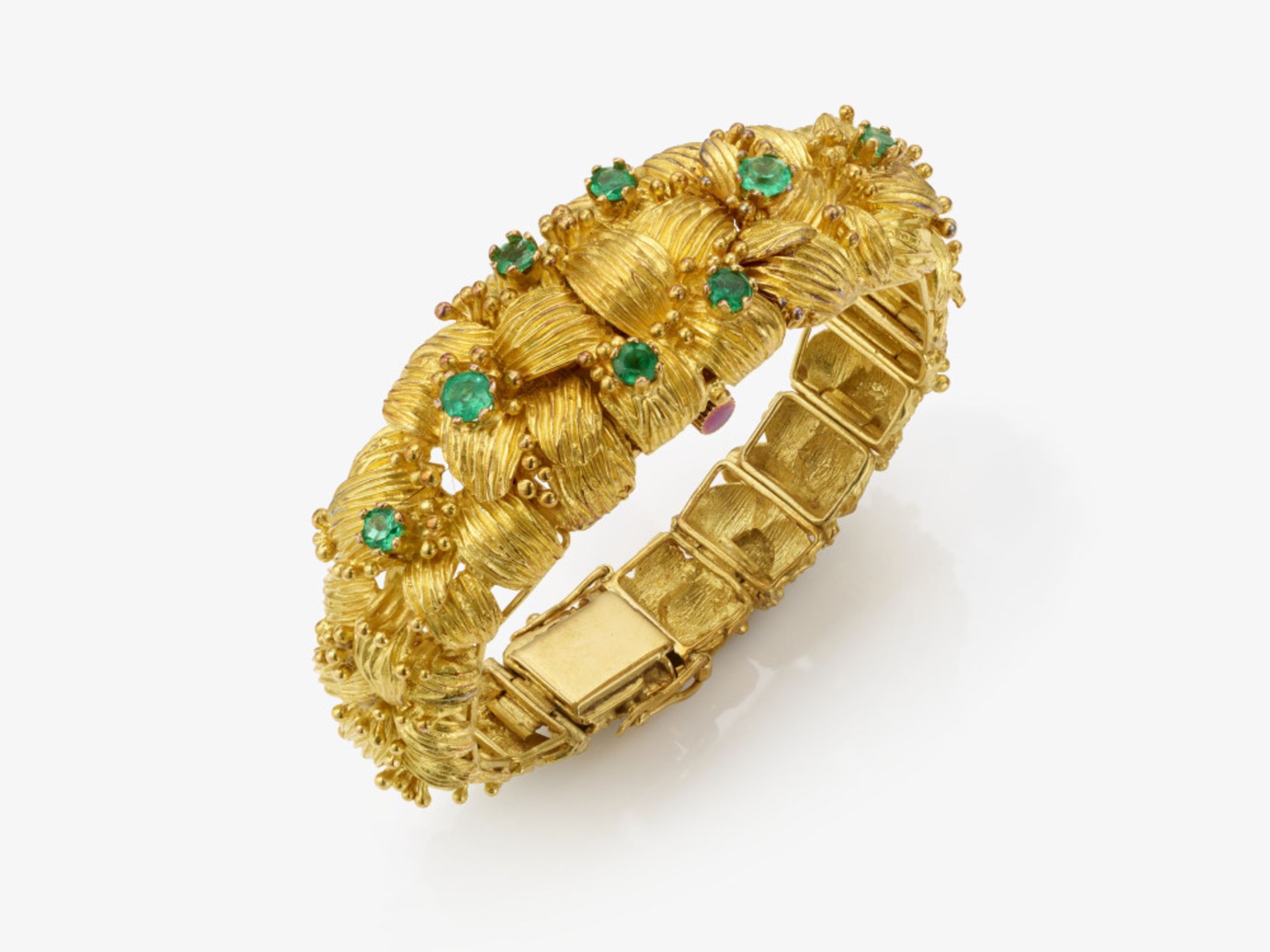 A ladies wristwatch with emeralds - Switzerland, 1970s, JUVENIA 