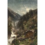 Joseph Rummelspacher - Hütte am Gebirgsbach