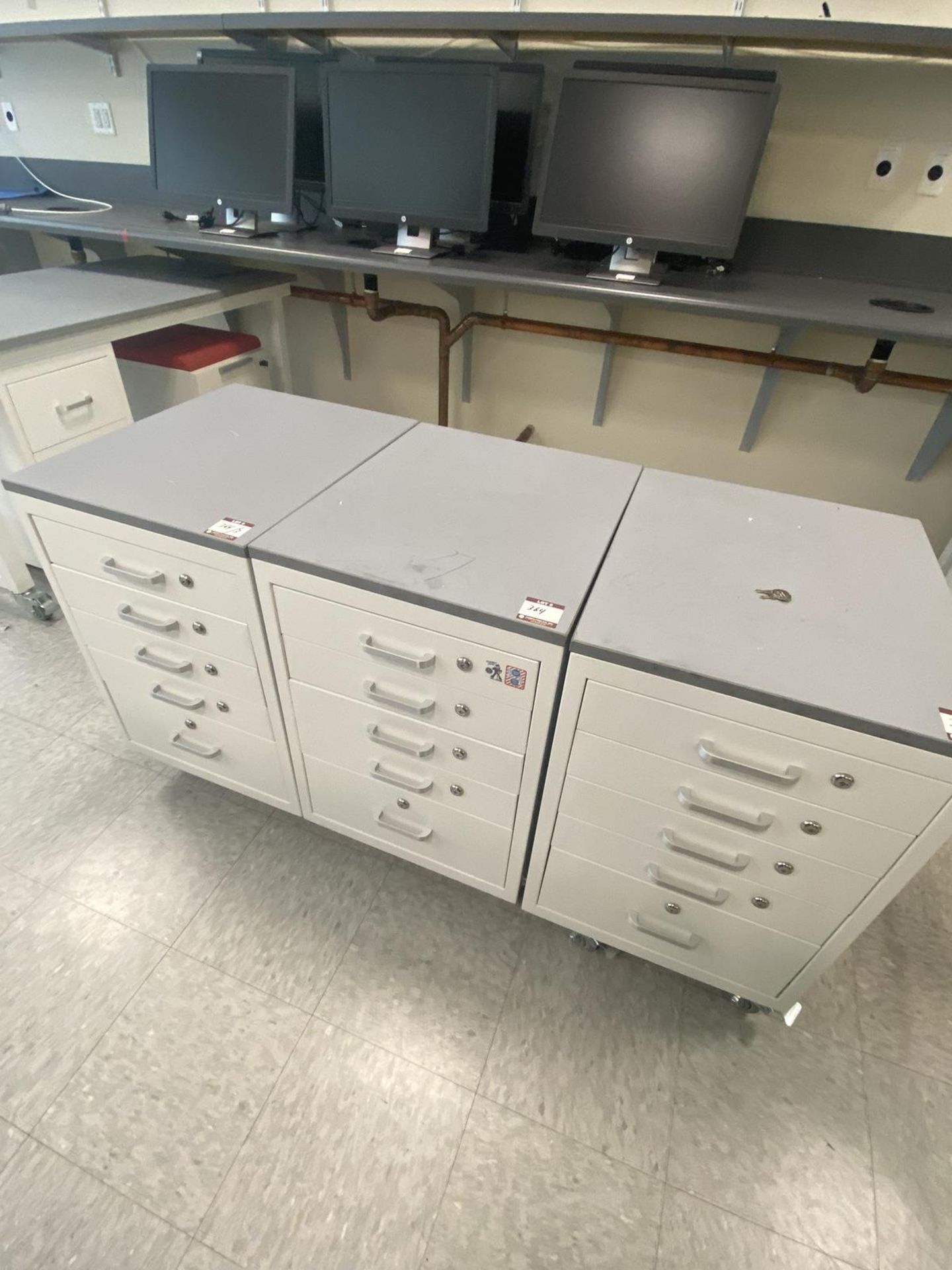 LOT (3) Port. 5-Drawer File Cabinets
