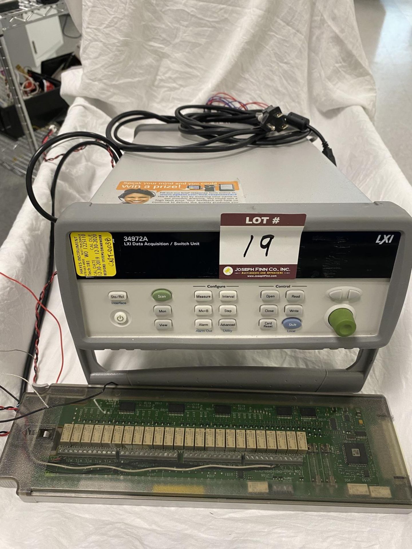 (1) LXI 34972A Data Acquisition/Switch Unit, w/ Plug In