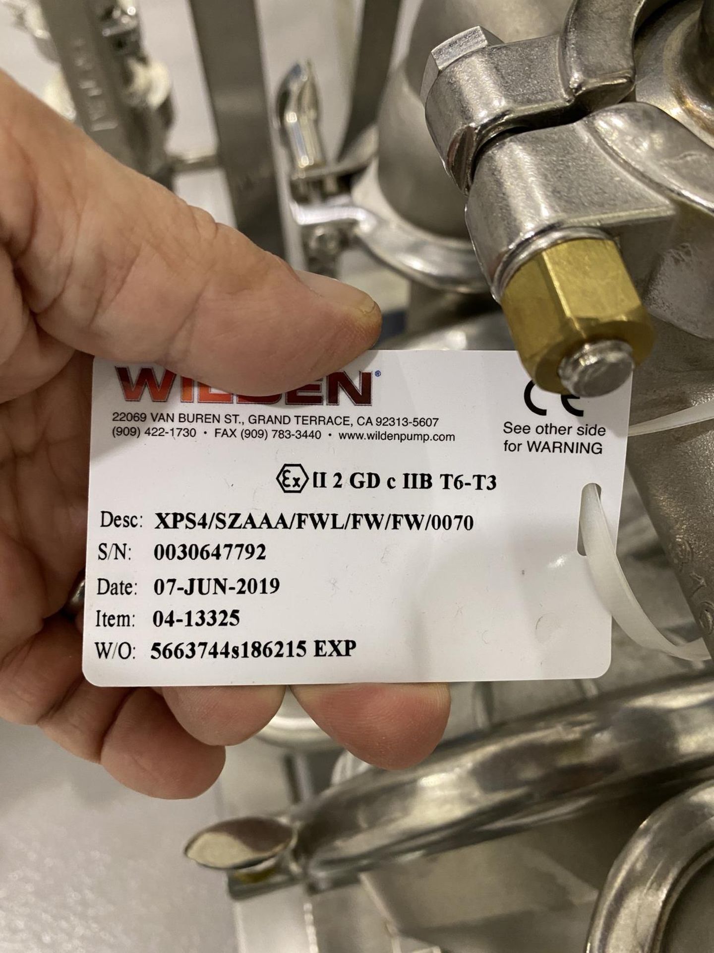 2019 Pump Skid Including Wilden Stainless Steel (316L) XPS4/SZAAA/FWL/FW/FW/0070 Di | Rig Fee: $150 - Image 3 of 5