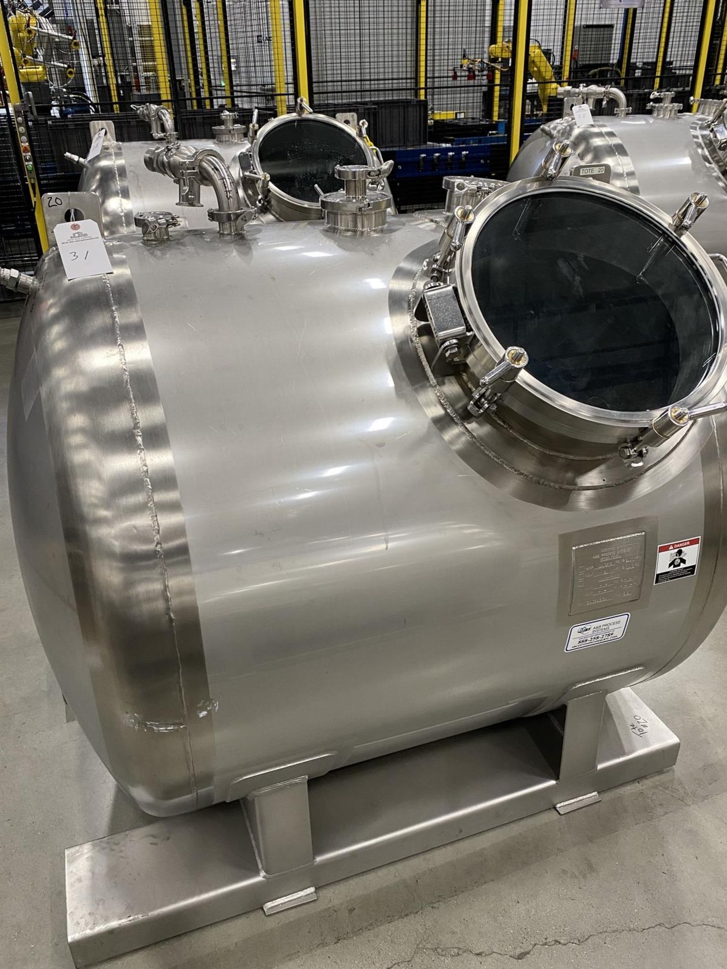 2020 A&B Process Systems 1,000 Liter Stainless Steel (316L) Skid Mounted Tank, 14.5 | Rig Fee: $200