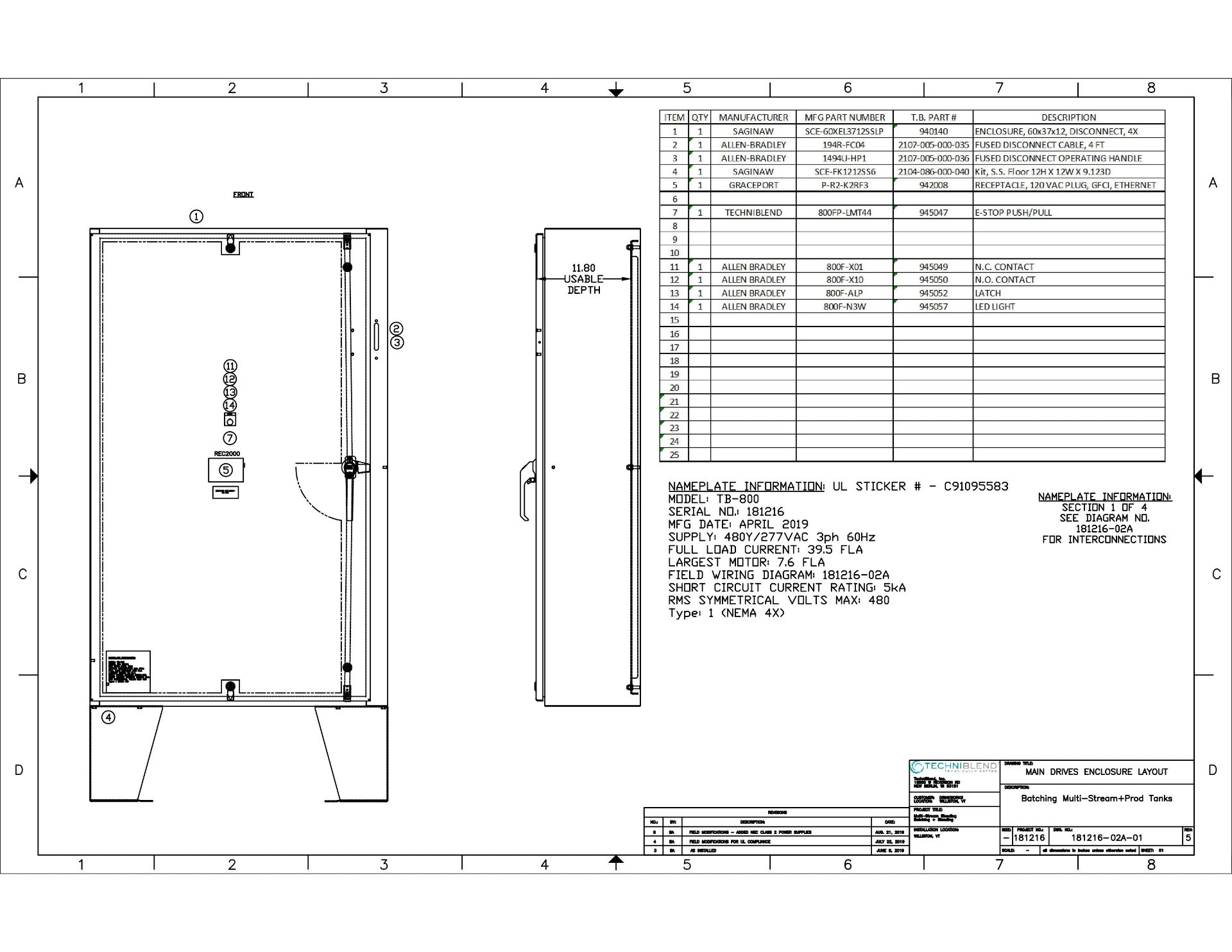 2019 Techniblend Model TB-800 Stainless Steel 316L 6-Input Blending (Dwgs in Photos) | Rig Fee: 2000 - Image 41 of 77