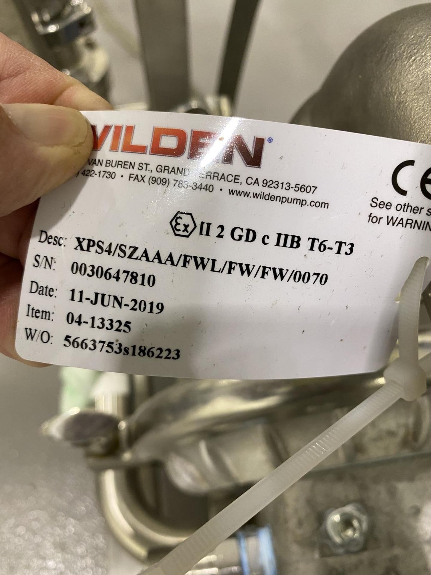 2019 Pump Skid Including Wilden Stainless Steel (316L) XPS4/SZAAA/FWL/FW/FW/0070 Di | Rig Fee: $150 - Image 3 of 5