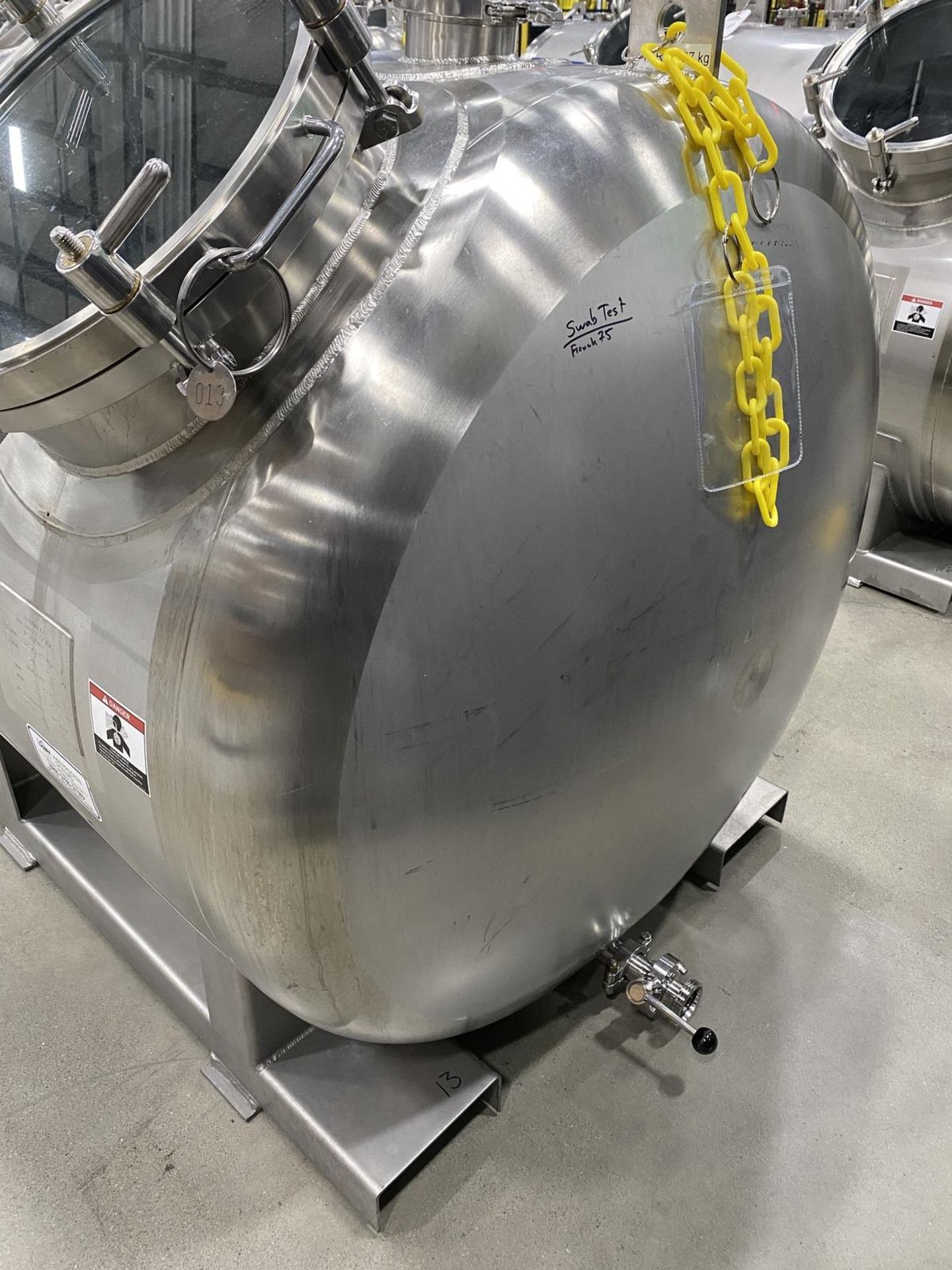 2019 A&B Process Systems 1,000 Liter Stainless Steel (316L) Skid Mounted Tank, 14. | Rig Fee: $200 - Image 3 of 4