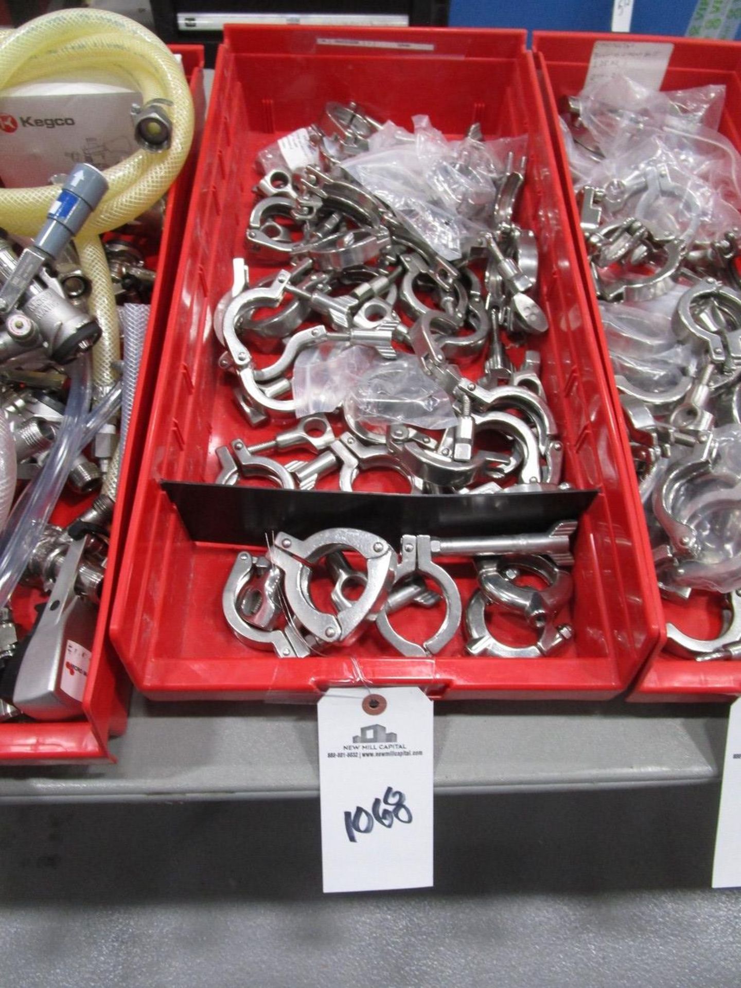 (6) Bins Stainless Steel Connections and Misc Brewing Parts (Tags 1068 - 1073) | Rig Fee: No Charge