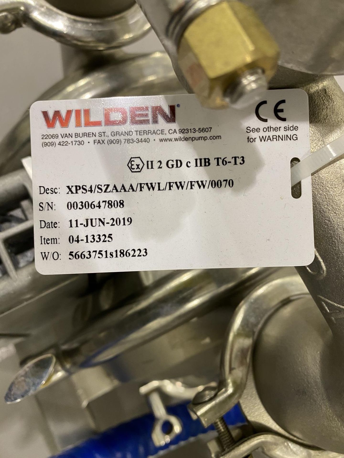 2019 Pump Skid Including Wilden Stainless Steel (316L) XPS4/SZAAA/FWL/FW/FW/0070 Di | Rig Fee: $150 - Image 3 of 5