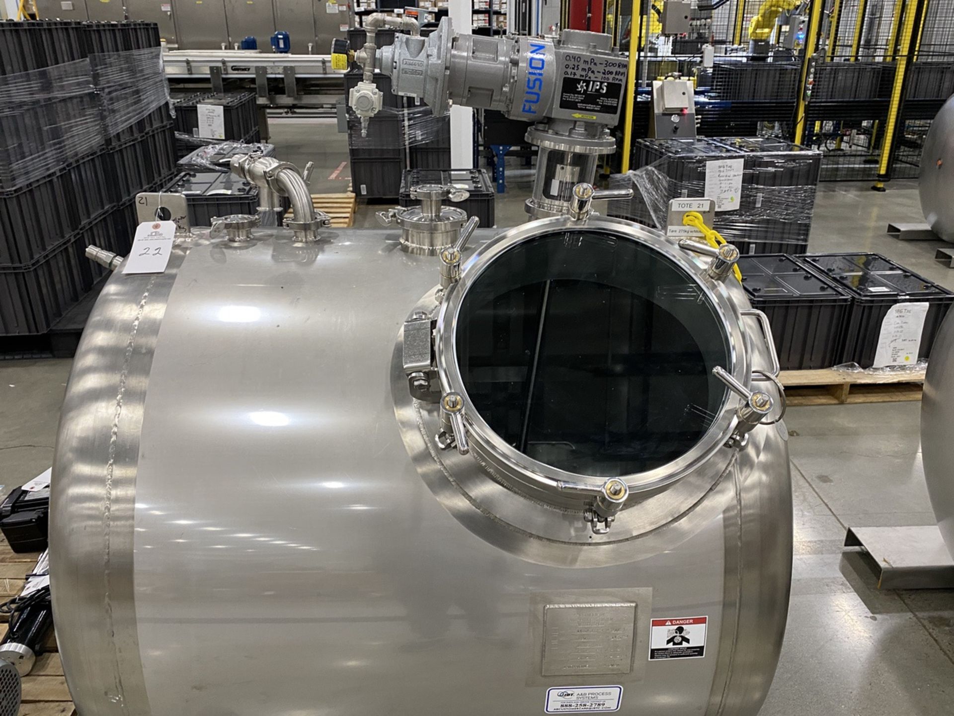 2019 A&B Process Systems 1,000 Liter Stainless Steel (316L) Skid Mounted Tank, 14. | Rig Fee: $200 - Image 6 of 6