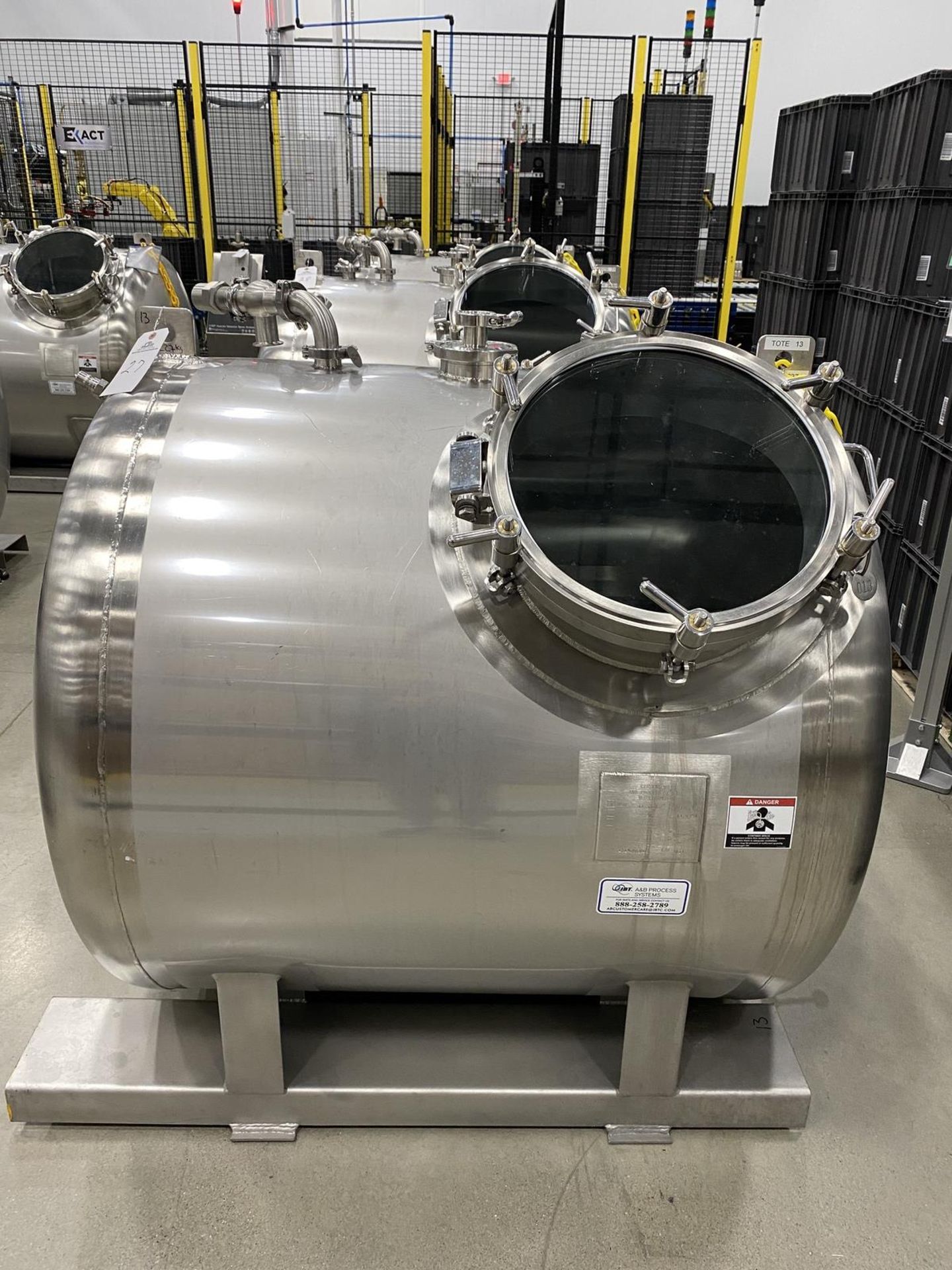 2019 A&B Process Systems 1,000 Liter Stainless Steel (316L) Skid Mounted Tank, 14. | Rig Fee: $200