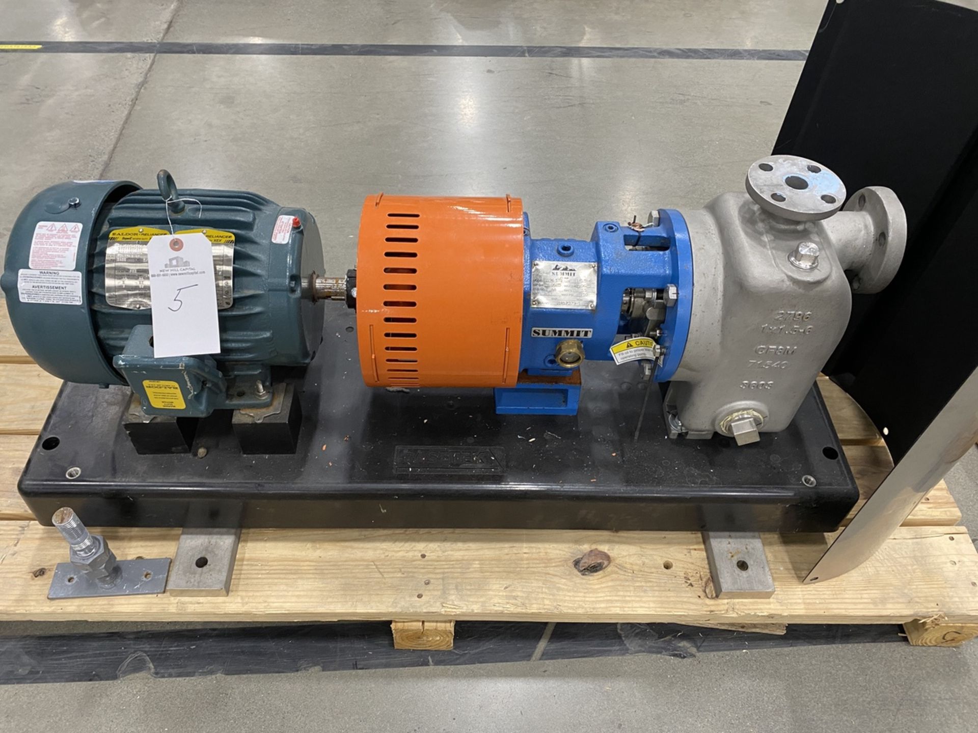 Summit 2196-STO Skid Mounted Pump s/n 01813379-1, Size 1X1.5-6, 5 HP Motor | Rig Fee: $50