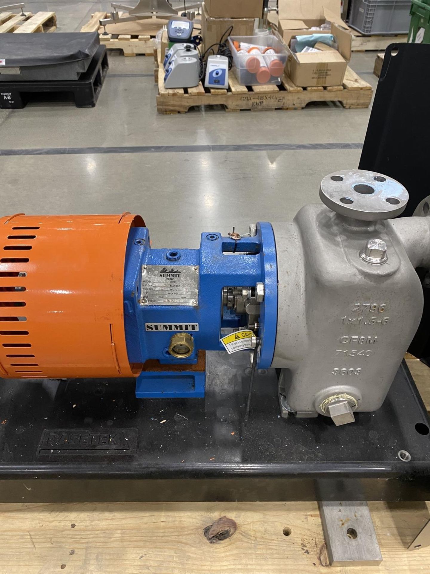 Summit 2196-STO Skid Mounted Pump s/n 01813379-1, Size 1X1.5-6, 5 HP Motor | Rig Fee: $50 - Image 2 of 5