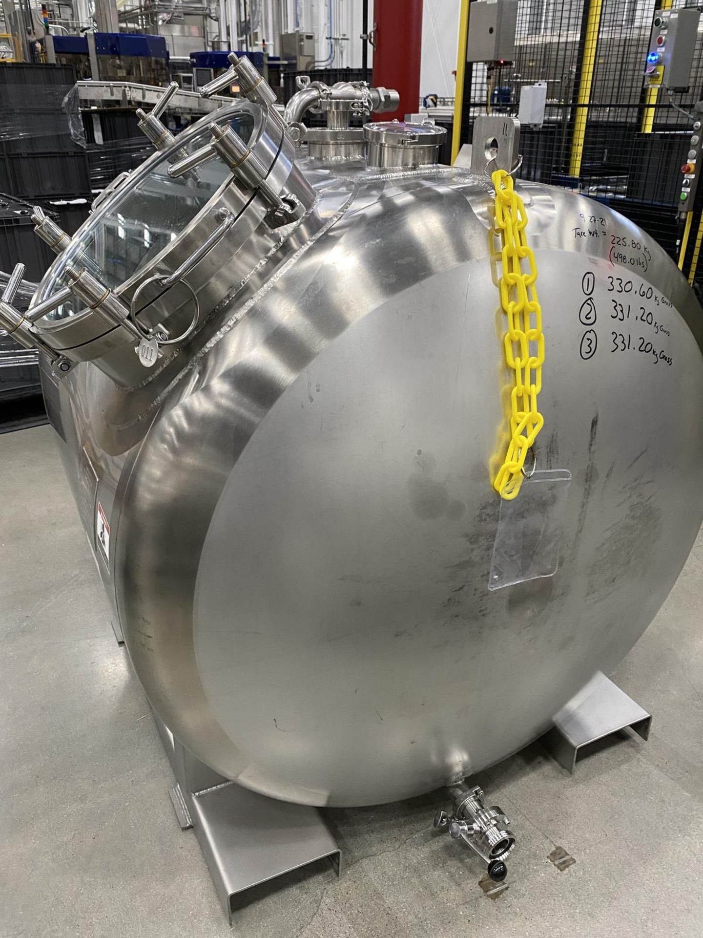 2019 A&B Process Systems 1,000 Liter Stainless Steel (316L) Skid Mounted Tank, 14. | Rig Fee: $200 - Image 5 of 5