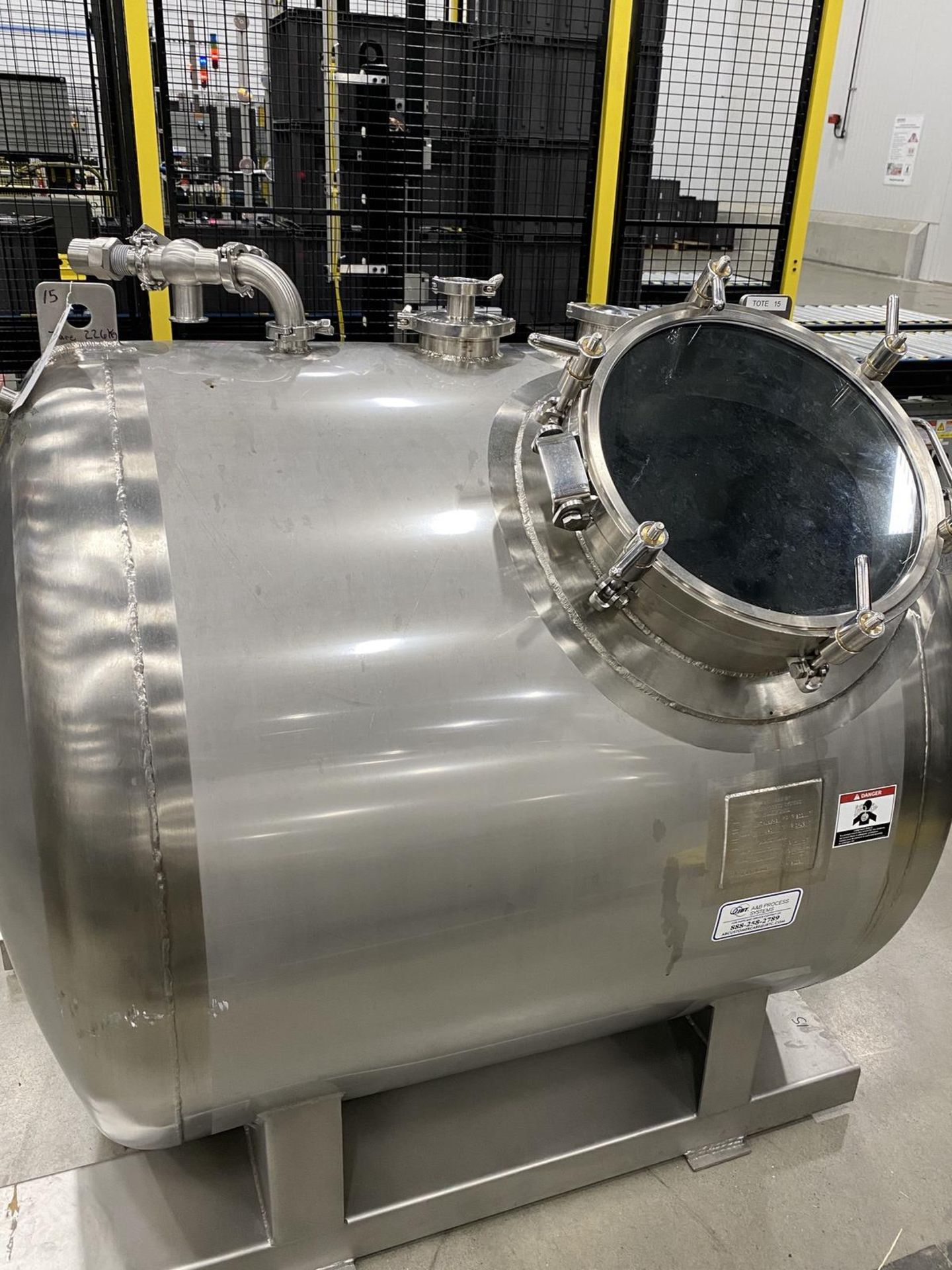 2019 A&B Process Systems 1,000 Liter Stainless Steel (316L) Skid Mounted Tank, 14. | Rig Fee: $200
