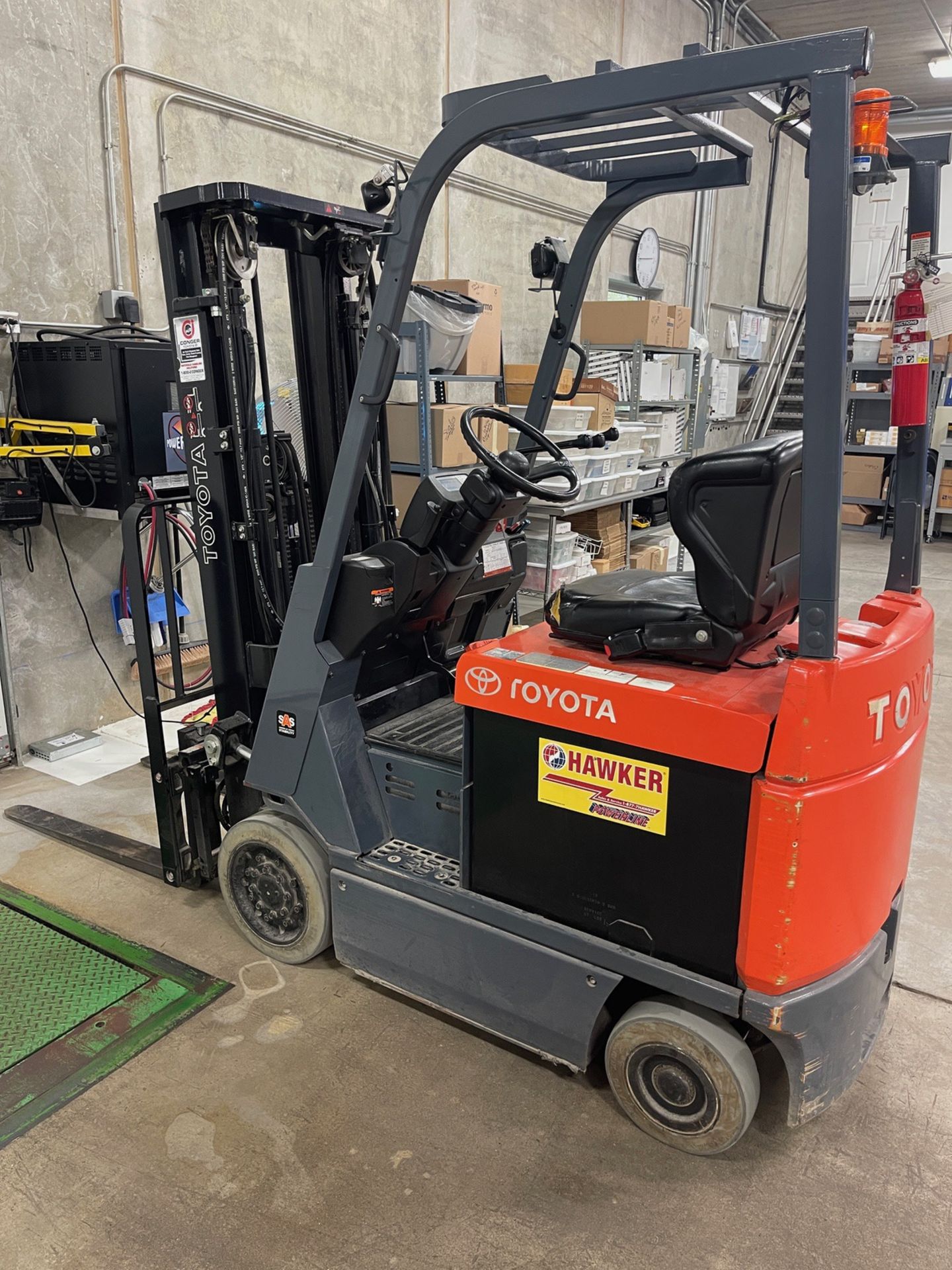 2013 Toyota Electric Fork Truck, Model 7FBCU18, S/N 67013, 3-Stage Mast, ROPS; with | Rig Fee $100 - Image 2 of 3