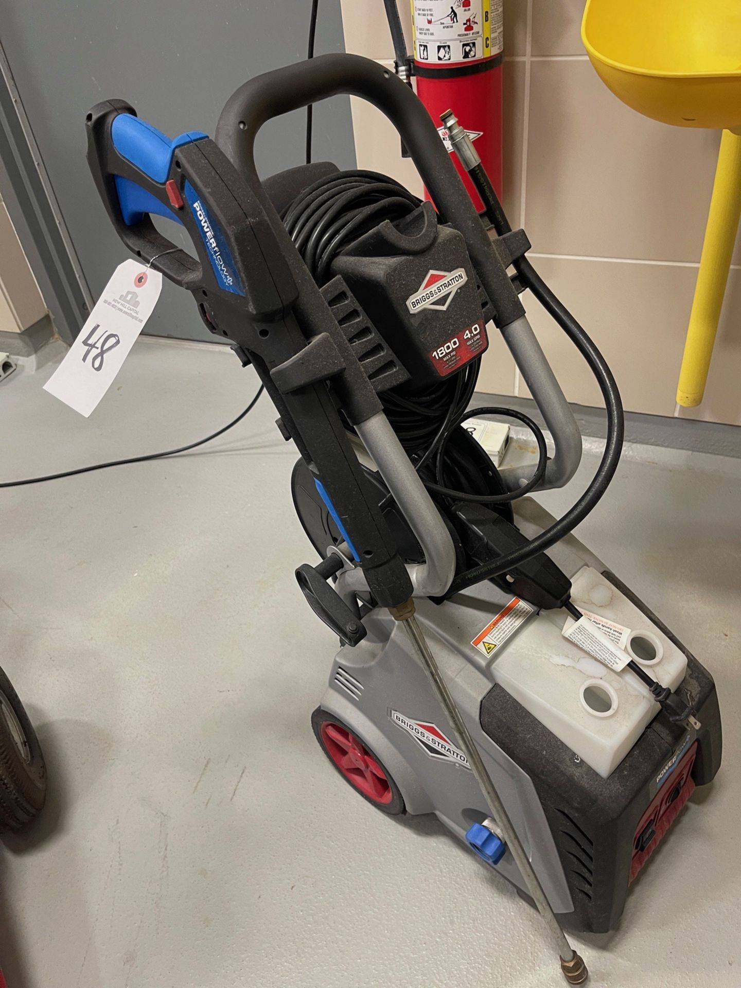 Briggs & Stratton 1800 PSI Pressure Washer, 4GPM, Max Temp 100, S/N LAV0219689 | Rig Fee $50