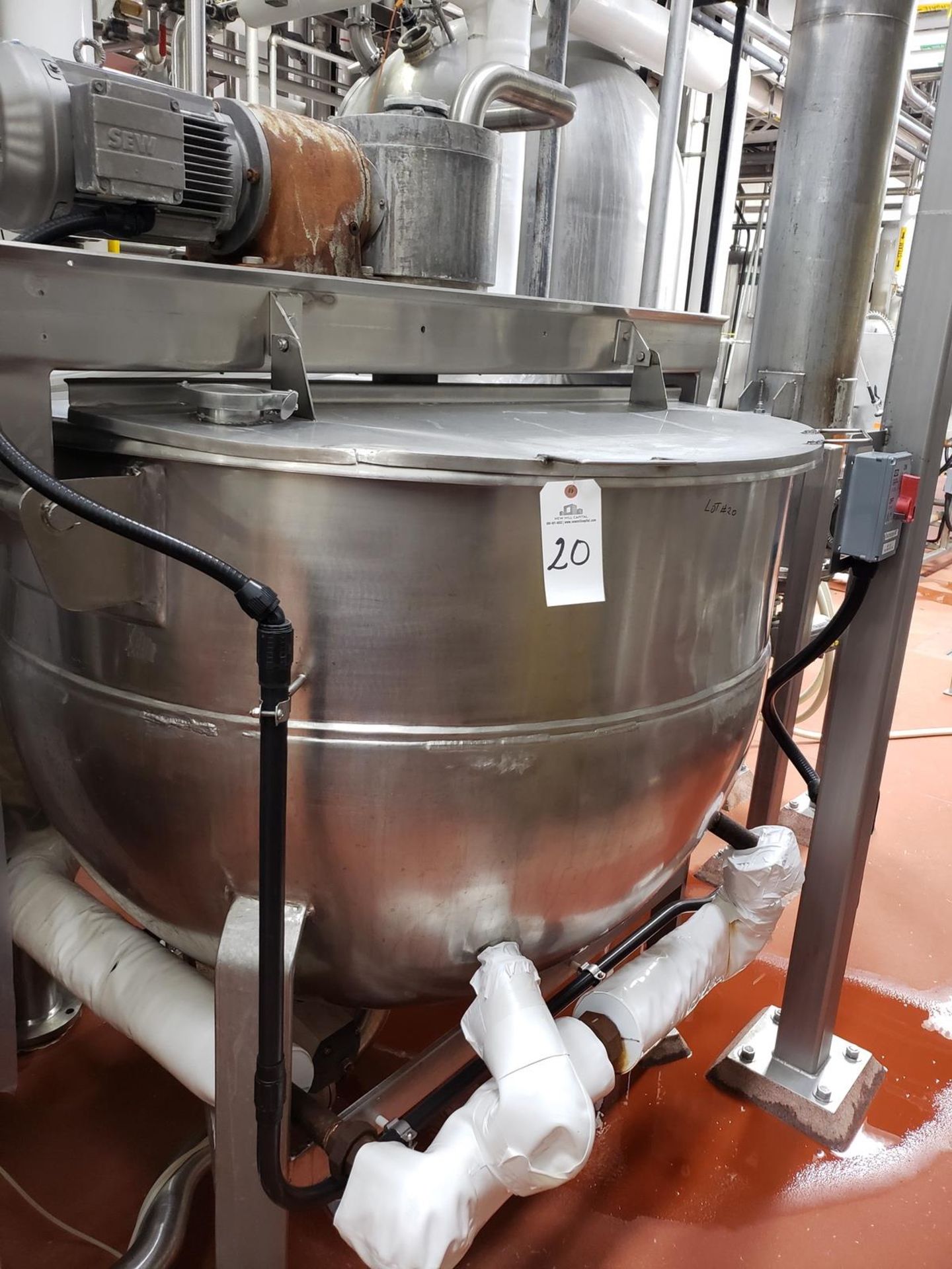 250 Gallon Jacketed, Scraped Surface, Agitated Cook Kettle (Missing Scrapers) | Rig Fee $600