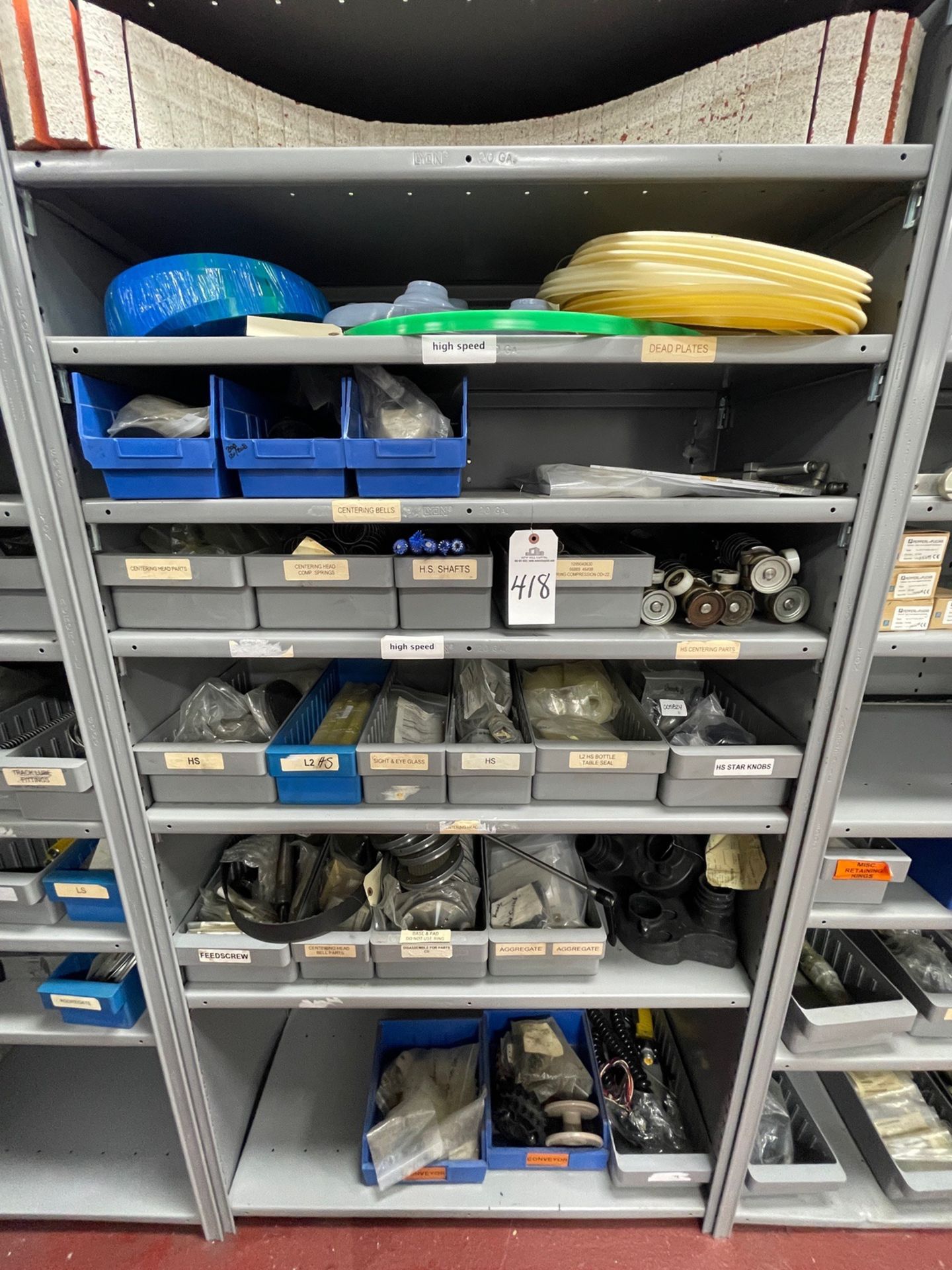 Contents of Storage Shelf Section, Spare Parts | Rig Fee $200