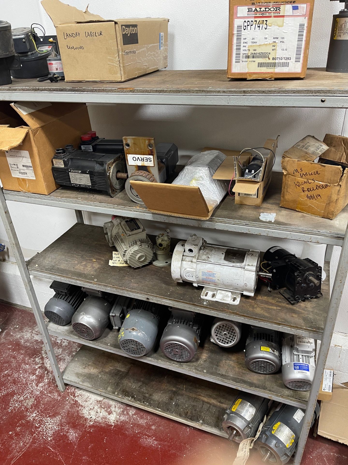 Storage Shelf W/Contents, Spare Parts | Rig Fee $200