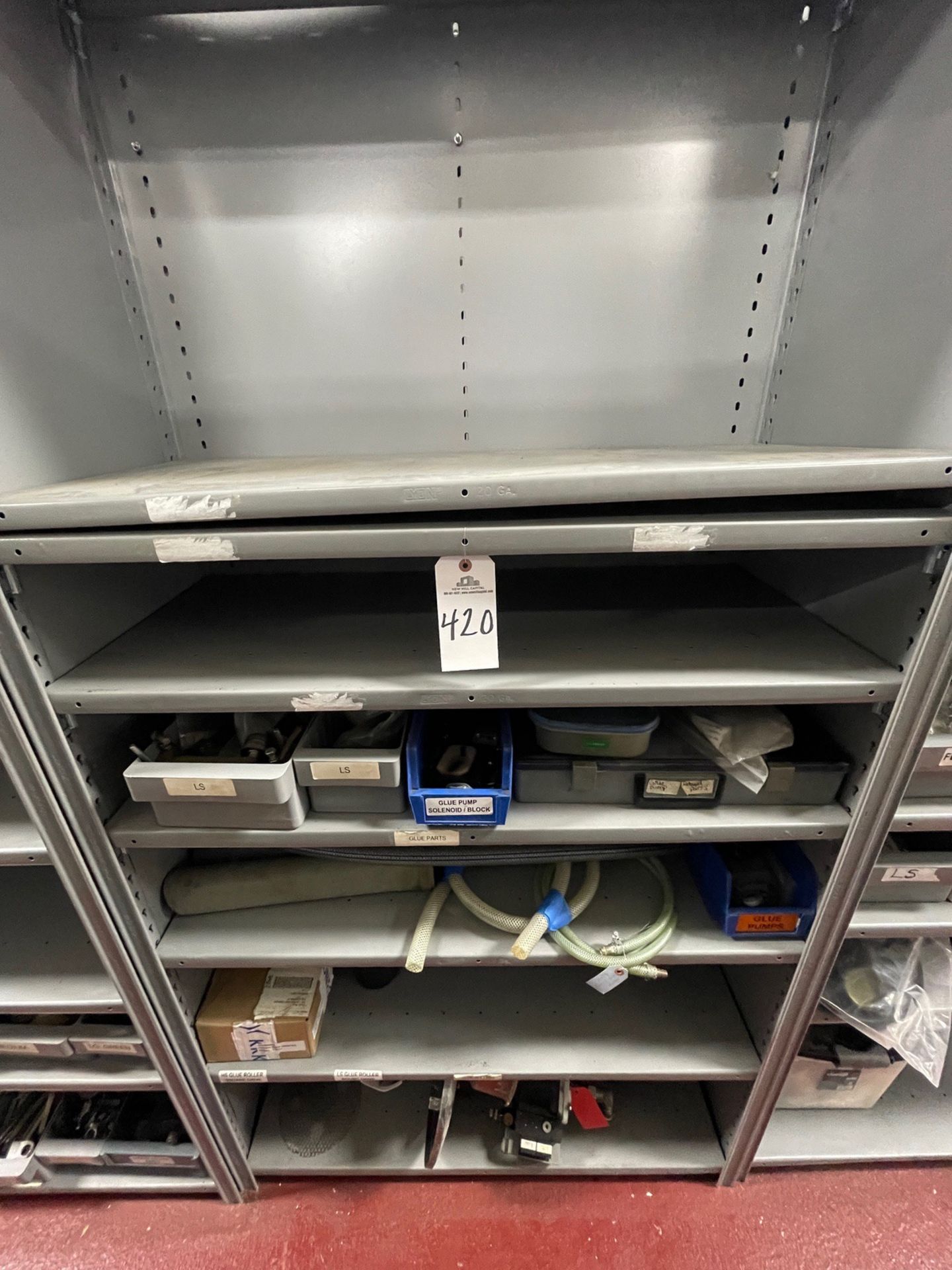 Contents of Storage Shelf Section, Spare Parts | Rig Fee $150