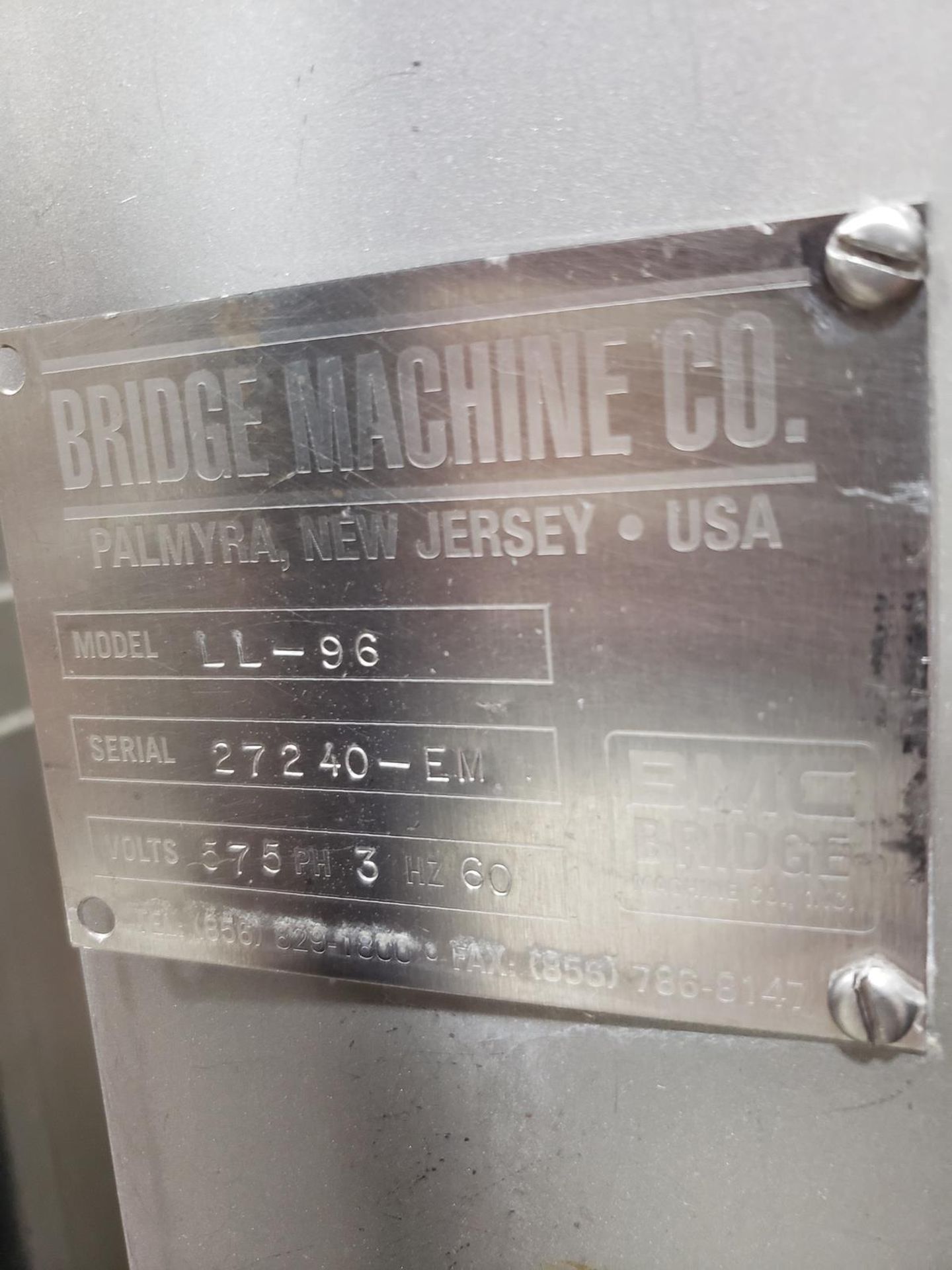 Bridge Machine Co. Tote/Drum Dumper, M# LL-96, S/N 27240-EM | Rig Fee $600 - Image 2 of 3