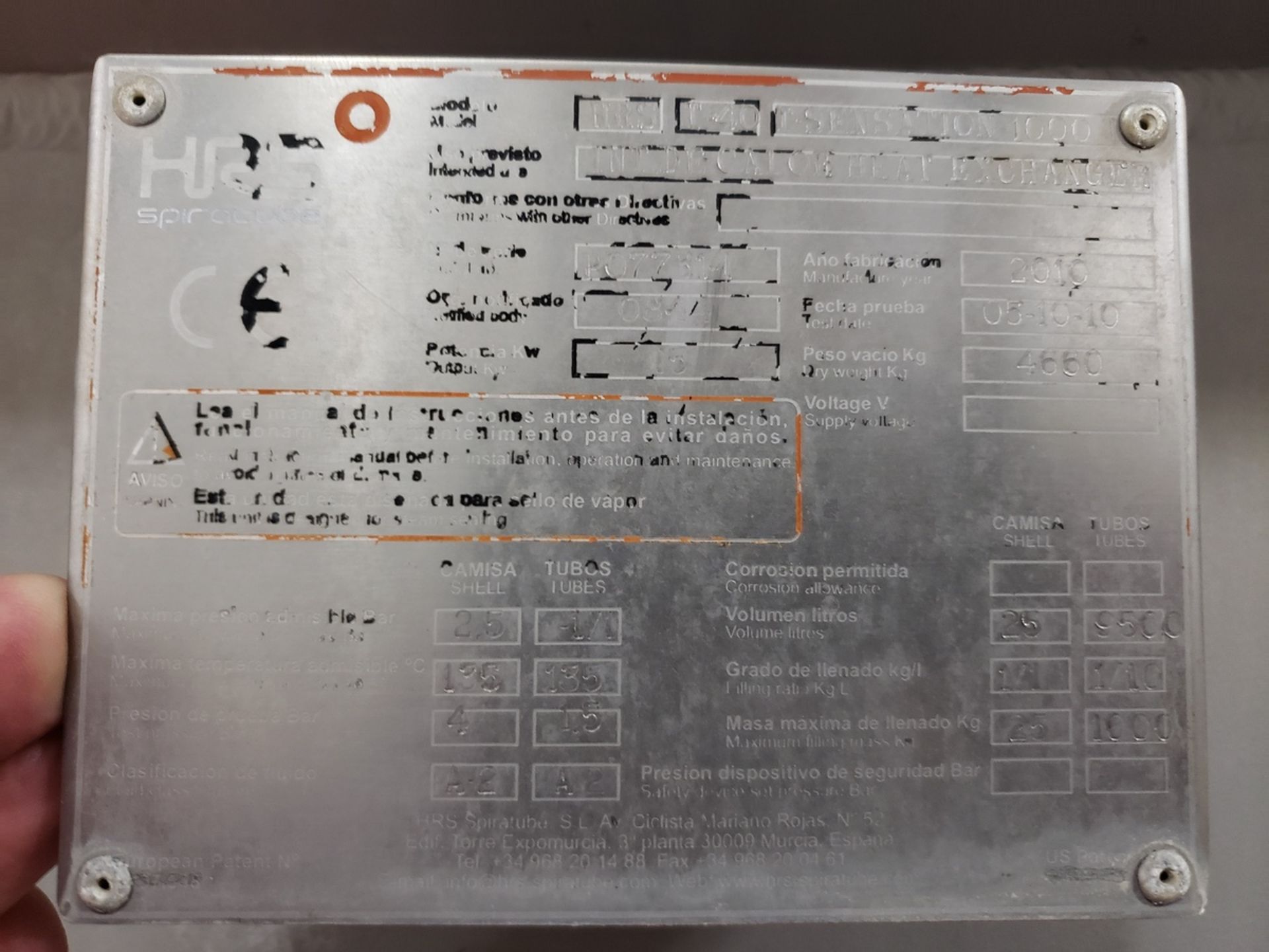 2010 HRS Spiratube Cooker, M# HRS T-40-T-Sensation 1000, S/N P077314, W/ Condenser | Rig Fee $4500 - Image 2 of 9