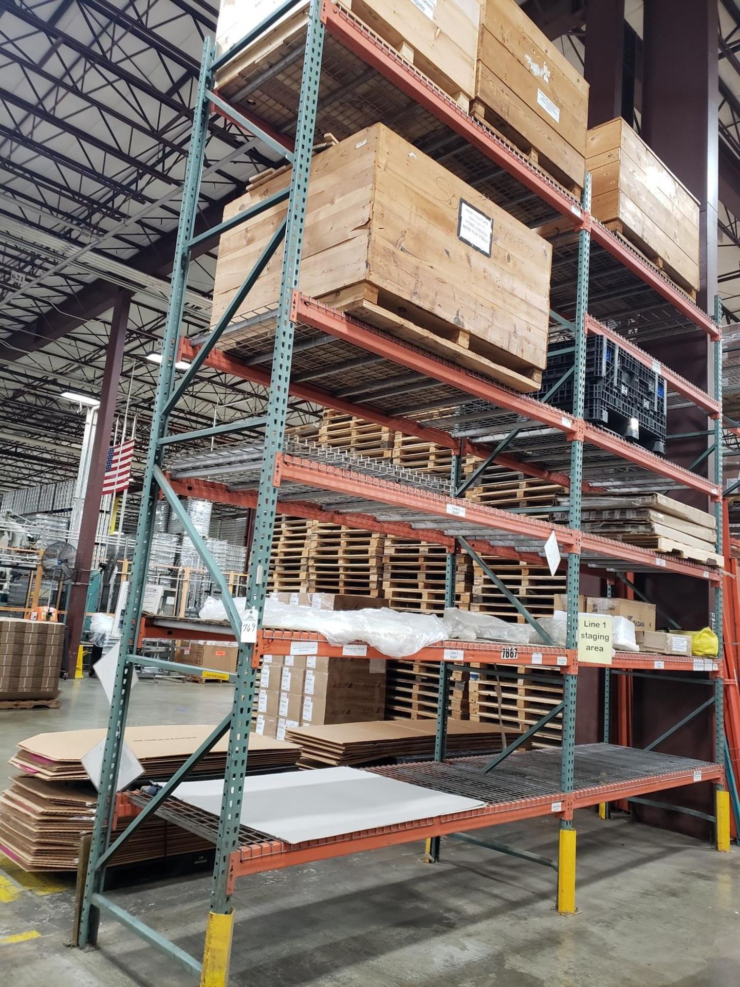 Lot of Pallet Rack, (3) Uprights 42'' x 16', (22) Beams 8', (22) Wire Decks (Approx | Rig Fee $250
