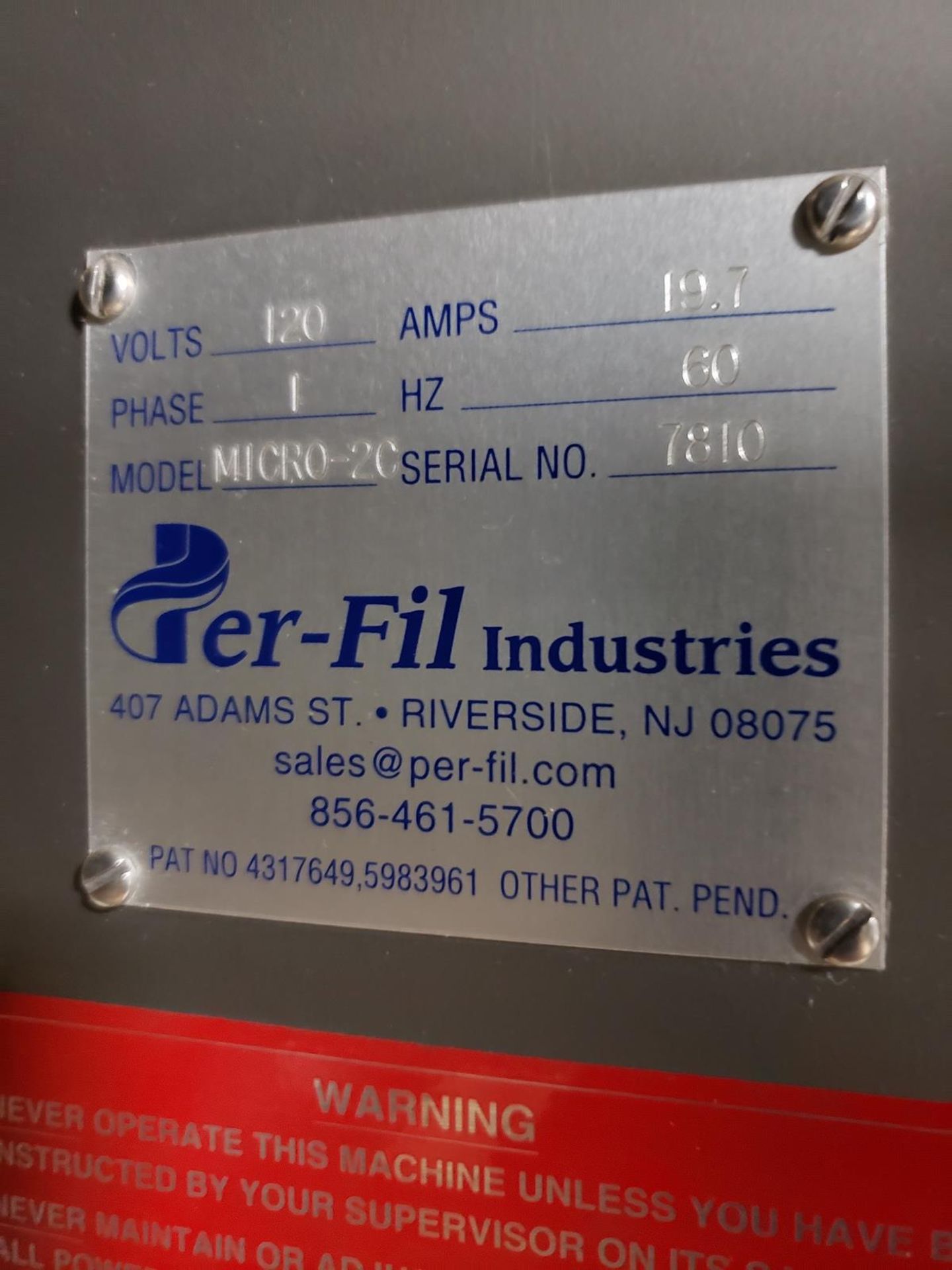 Per-Fil Dual Auger Filler, M# Micro-2C, S/N 7810 | Rig Fee $200 - Image 2 of 2