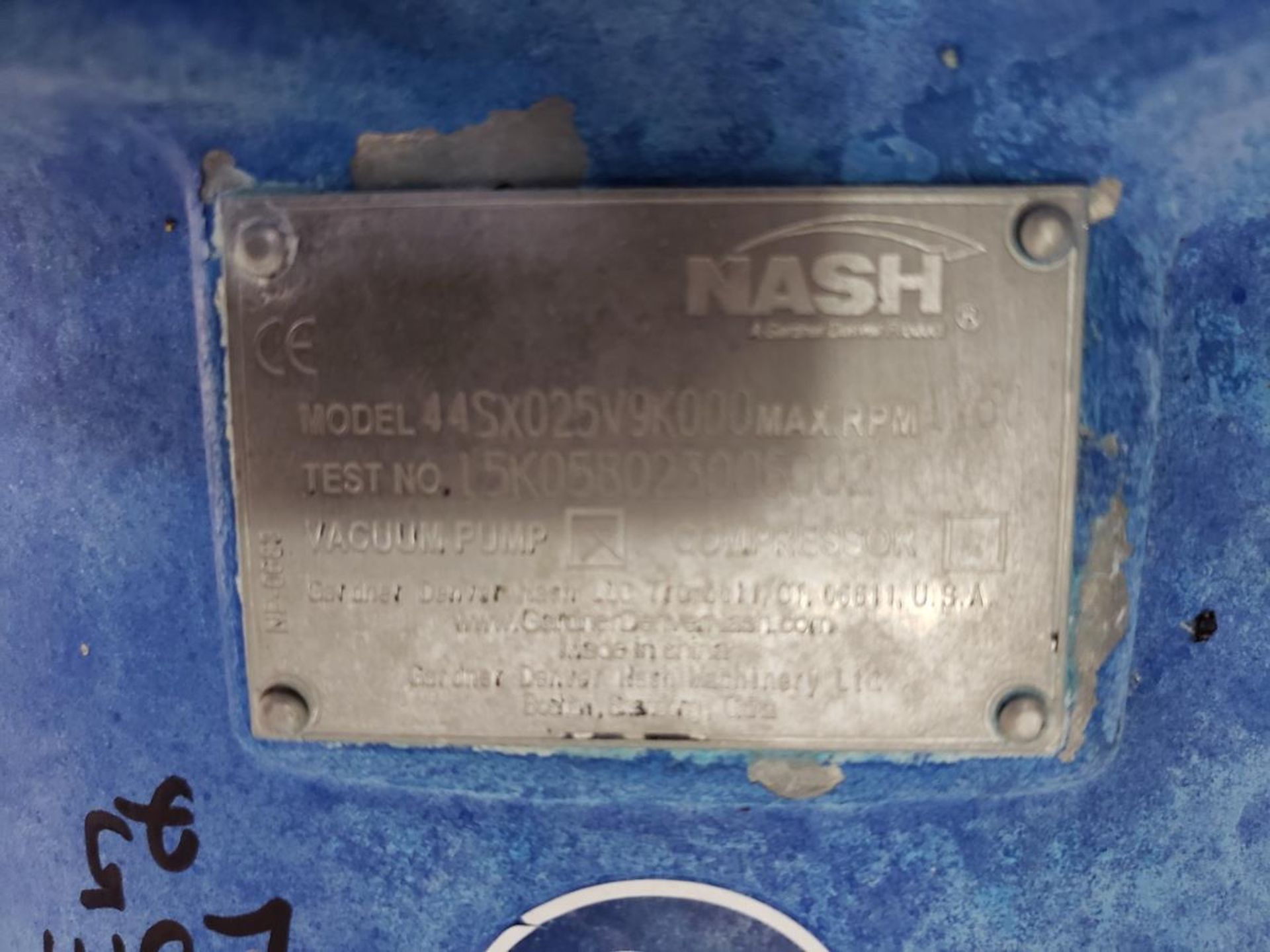 Nash 7 1/2 HP Vacuum Pump, M# 44SX025V9K000 | Rig Fee $150 - Image 2 of 3