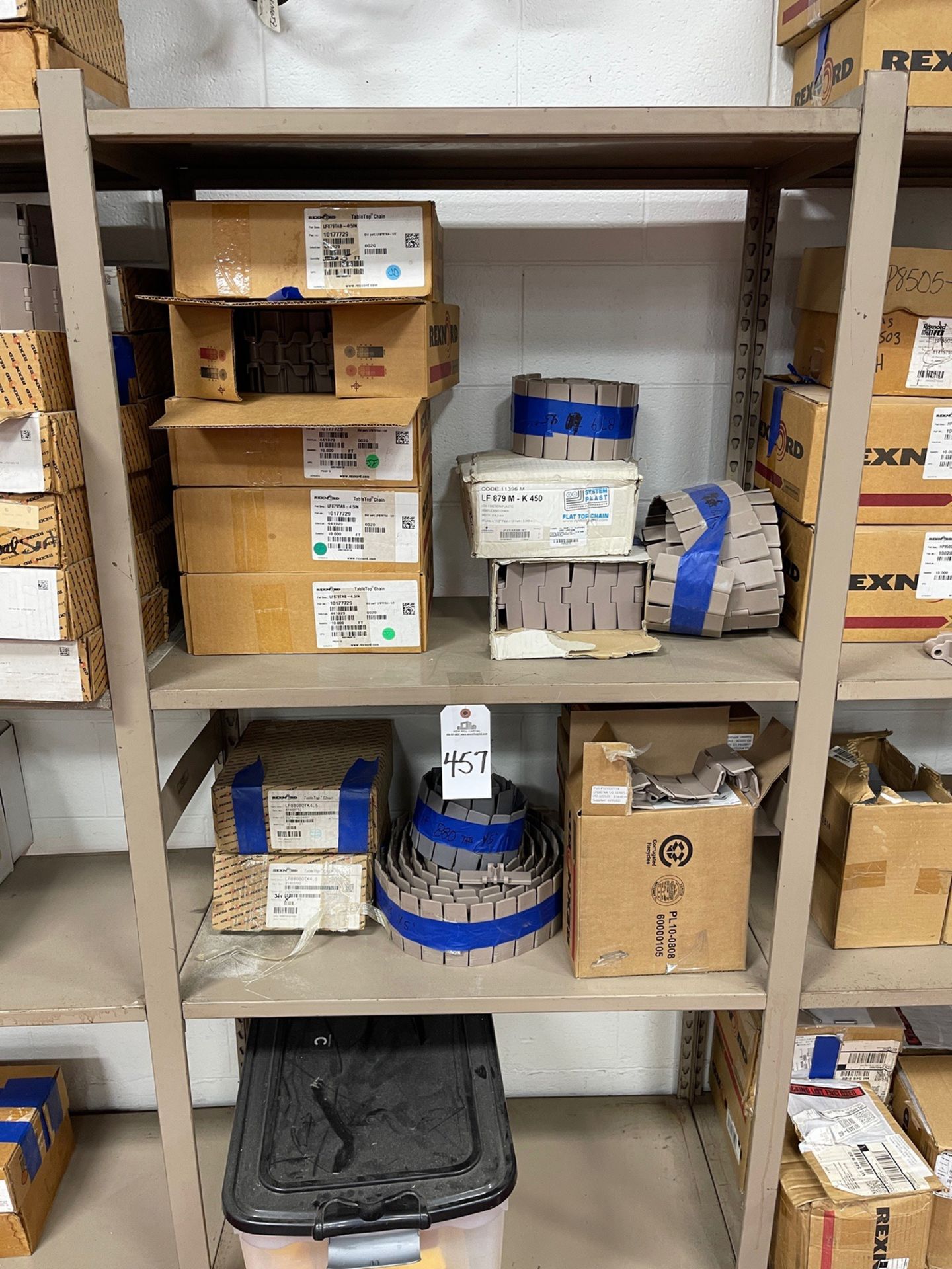 Contents of Storage Shelf Section, Spare Parts | Rig Fee $200