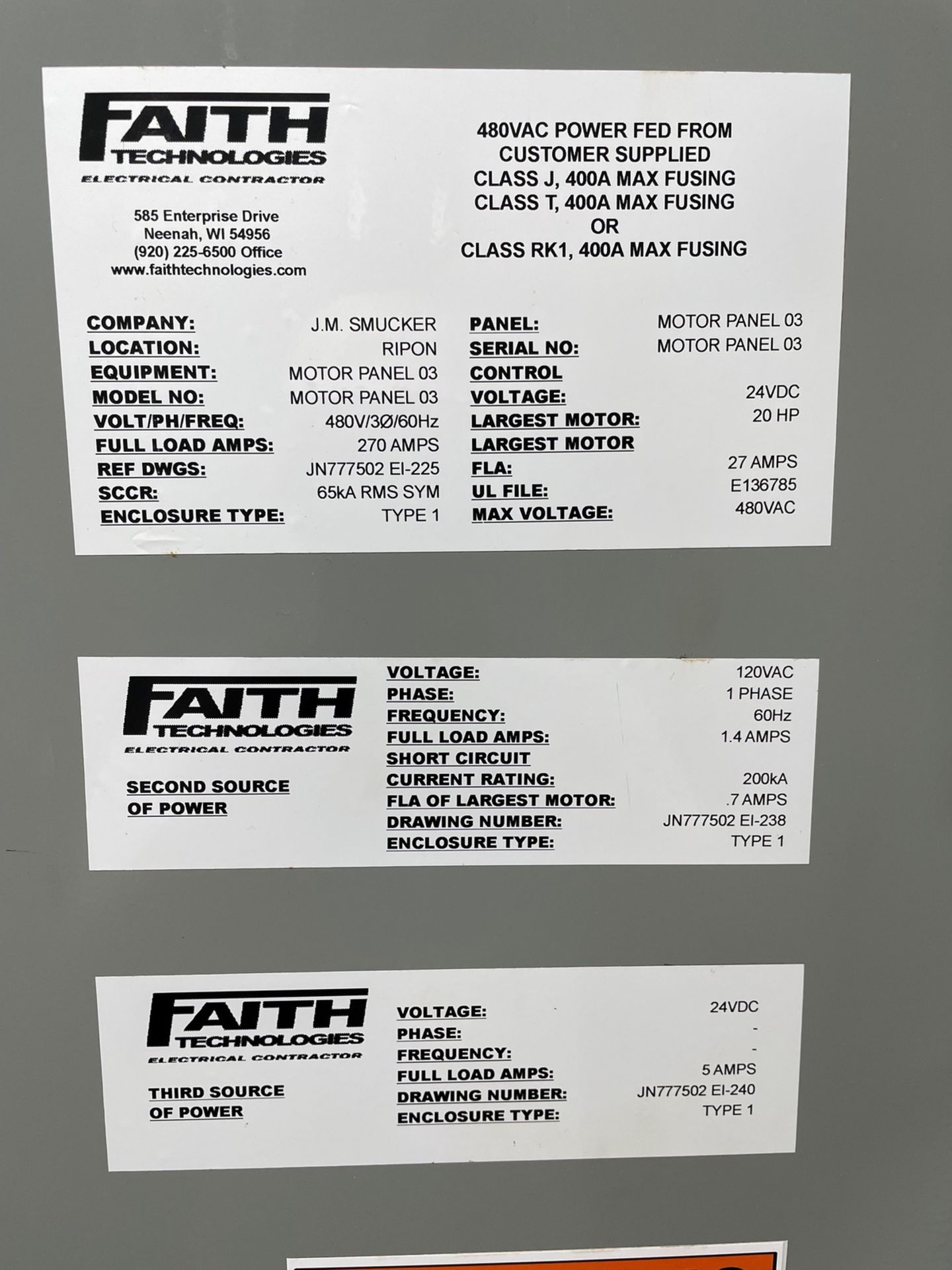 Motor Panel, (21) Allen Bradley Powerflex VFDs, 480V, 120V, 24VDC (MCC-400) | Rig Fee $300 - Image 4 of 4