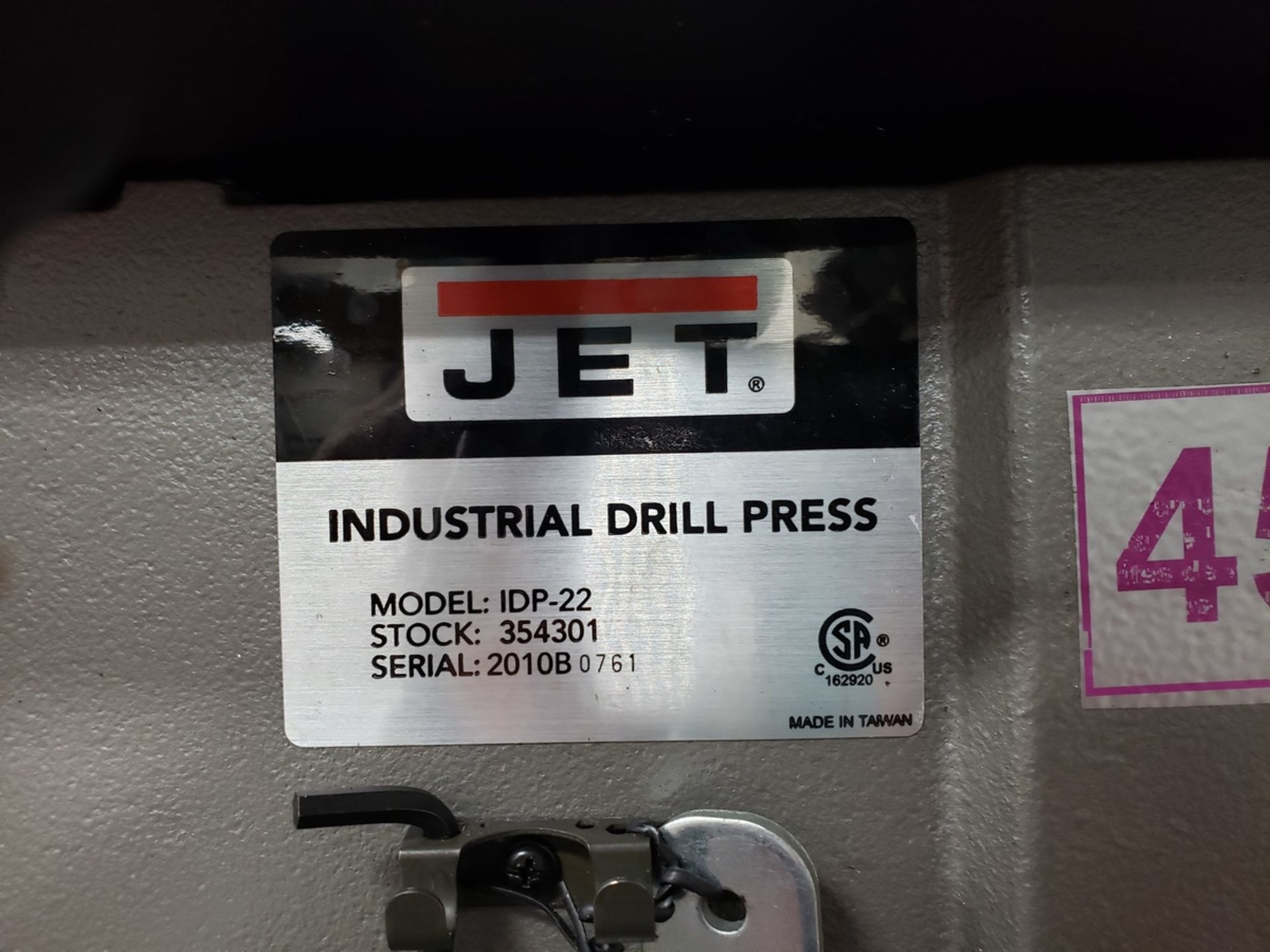 Jet Drill Press, M# IDP-22, S/N 2010B0761 | Rig Fee $200 - Image 2 of 2