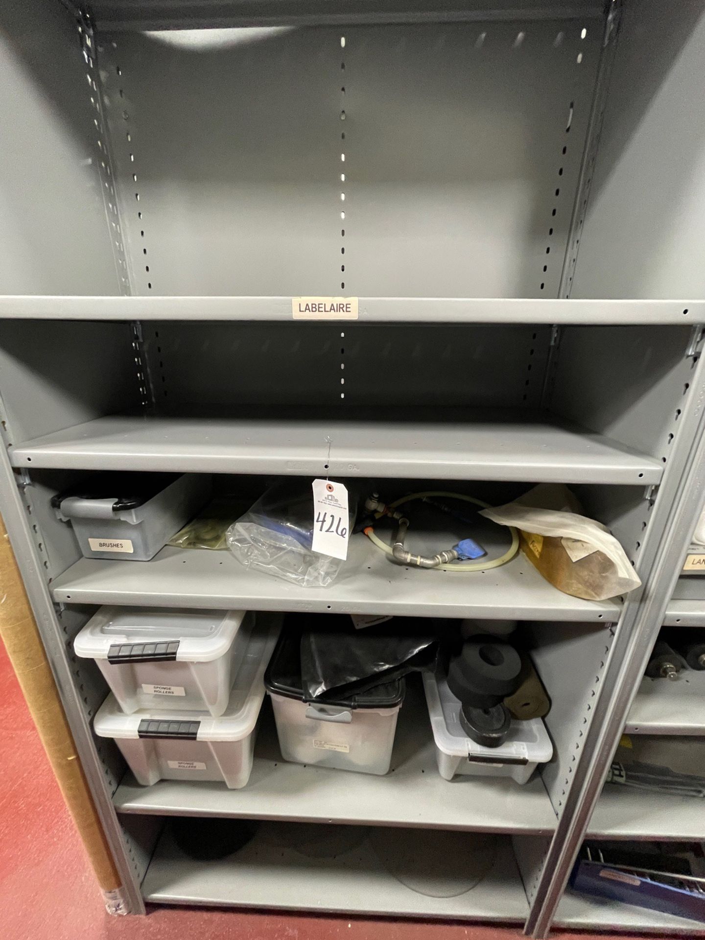 Contents of Storage Shelf Section, Spare Parts | Rig Fee $150