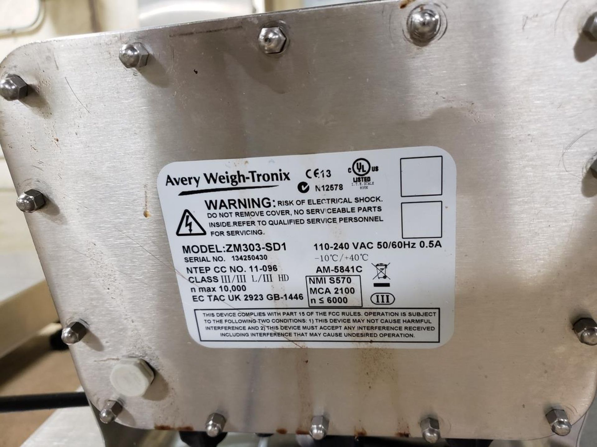 Avery Weigh Tronix Scale, M# ZM303-SD1, S/N 134250430 | Rig Fee $50 - Image 2 of 2
