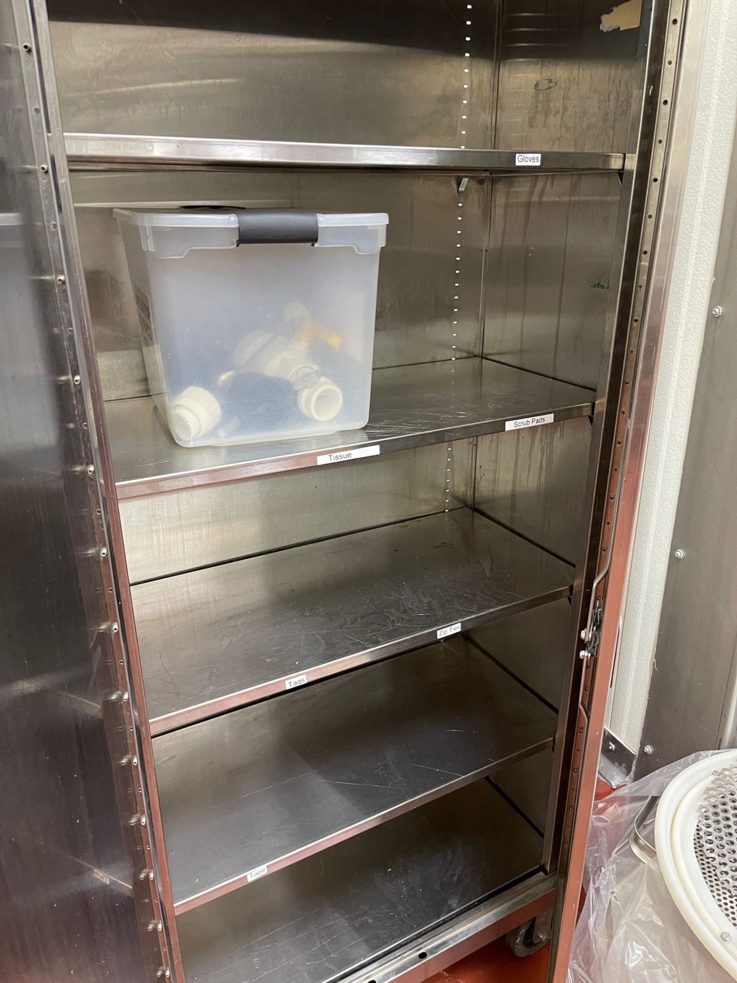 2 Door Stainless Steel Storage Cabinet, W/ Contents | Rig Fee $150